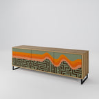 SIMPLE SOLUTIONS TV-Lowboard mit 3 Türen in Eiche-Optik