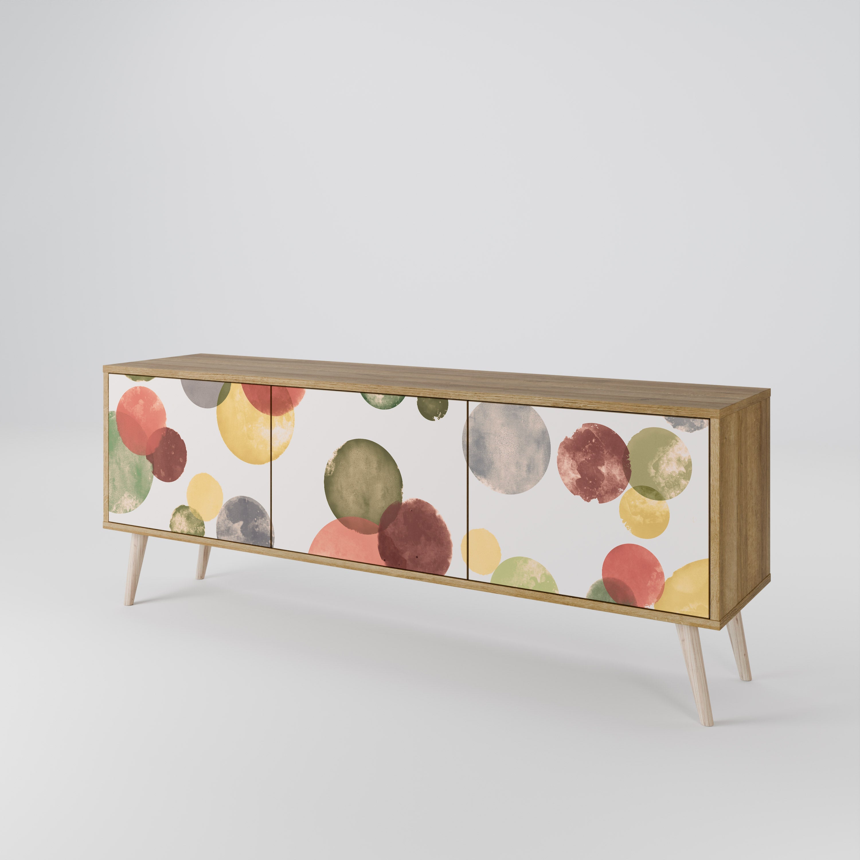 FLEETING HAPPINESS TV-Lowboard mit 3 Türen in Eiche-Optik