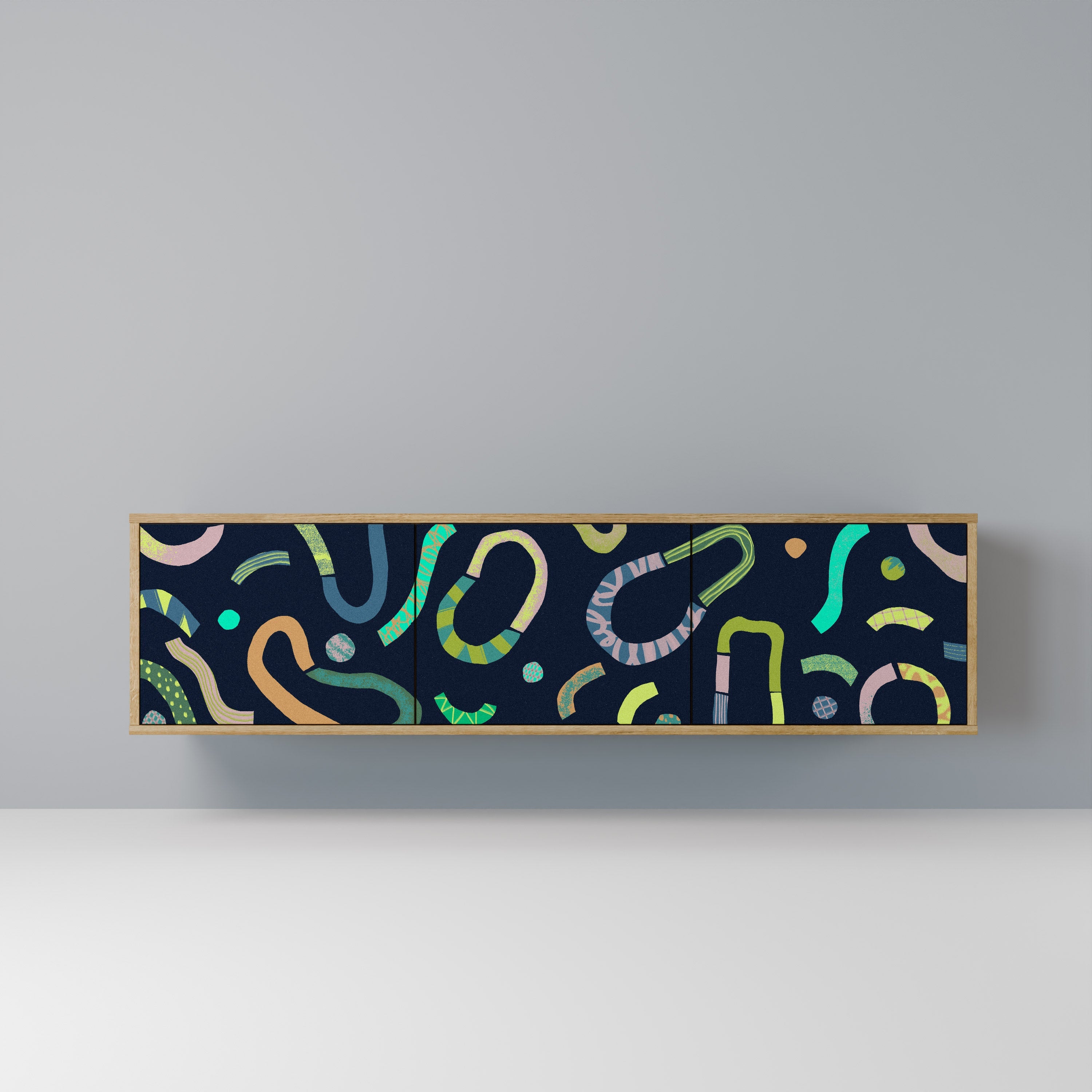 CONTRAST DANCE TV-Lowboard mit 3 Türen in Eiche-Optik