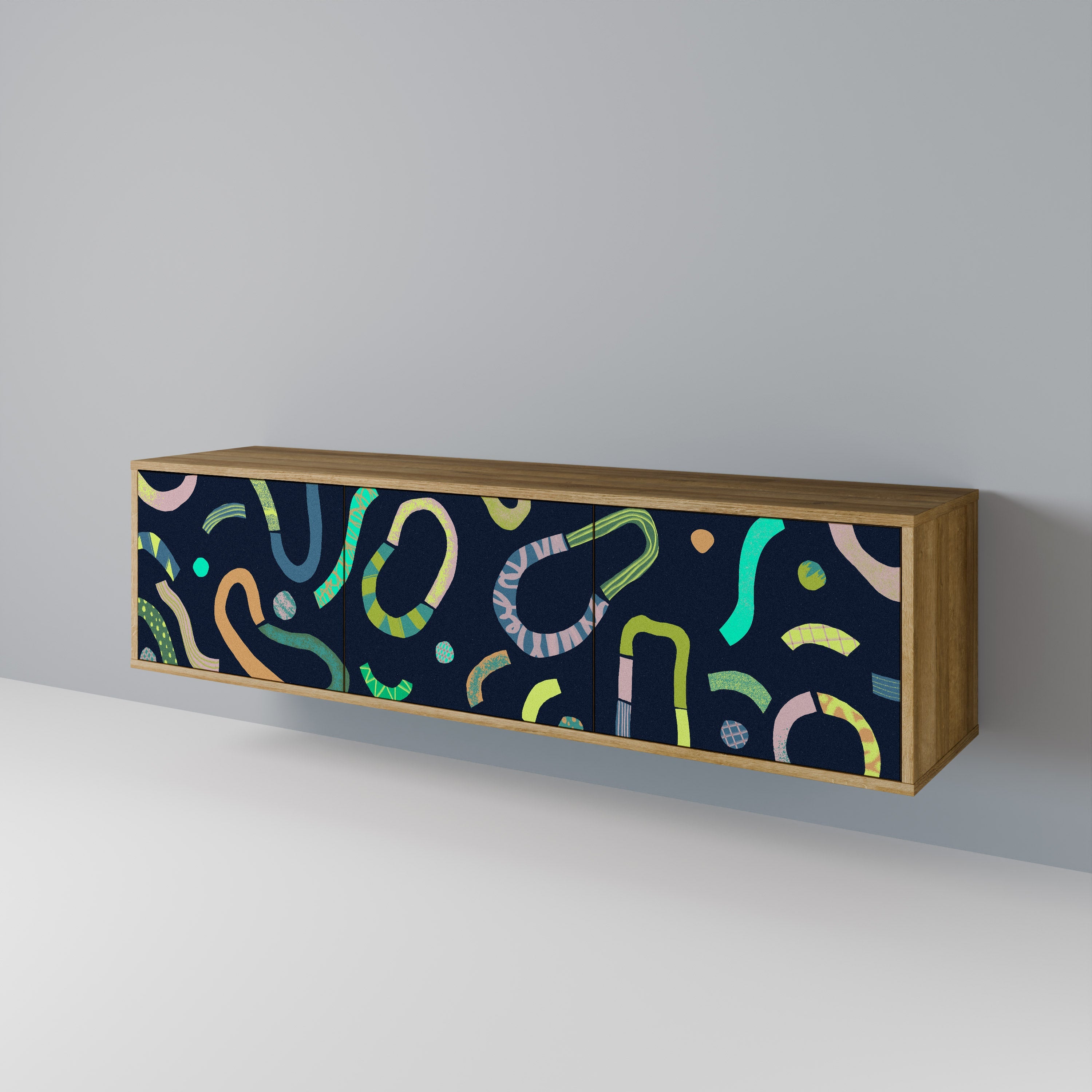 CONTRAST DANCE TV-Lowboard mit 3 Türen in Eiche-Optik