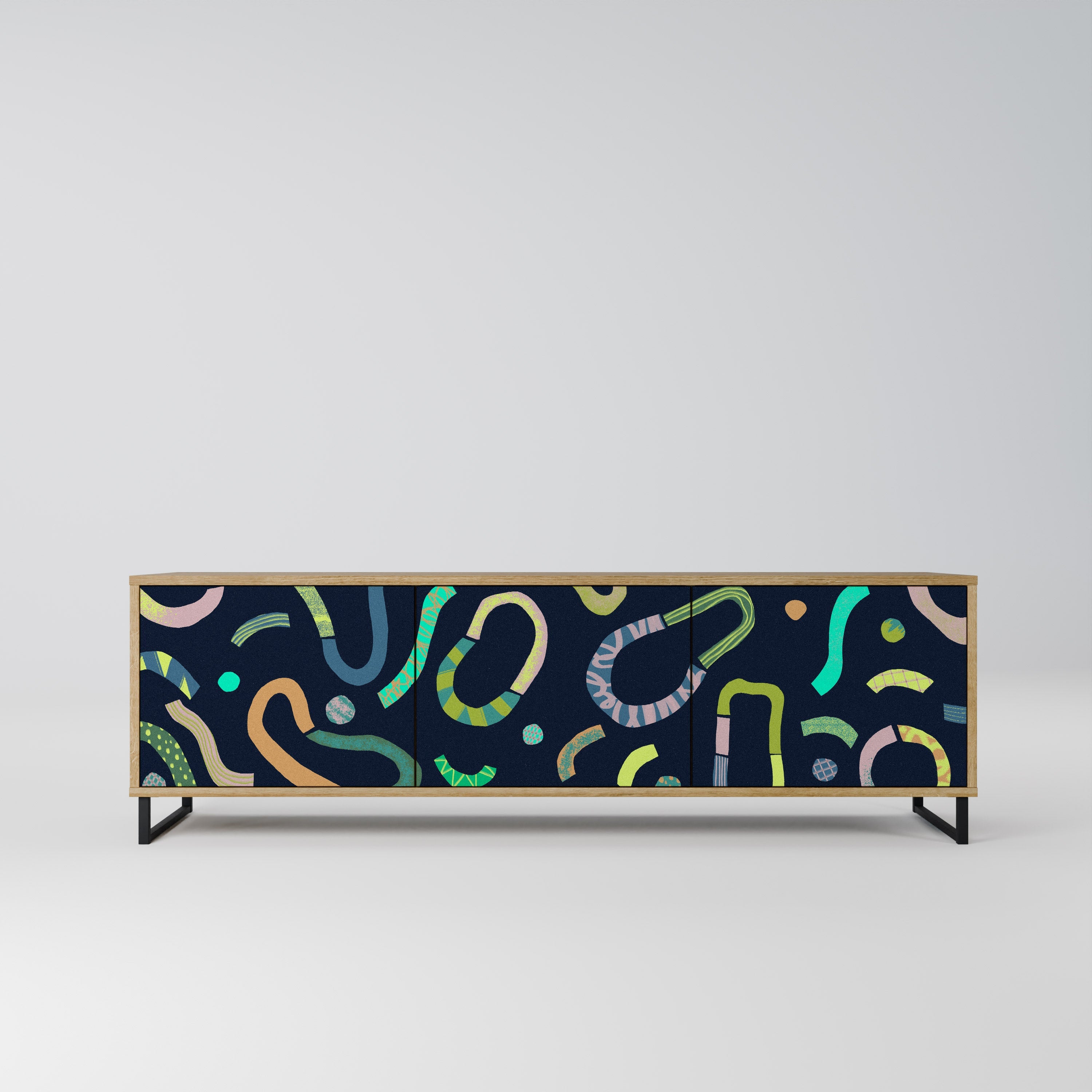 CONTRAST DANCE TV-Lowboard mit 3 Türen in Eiche-Optik