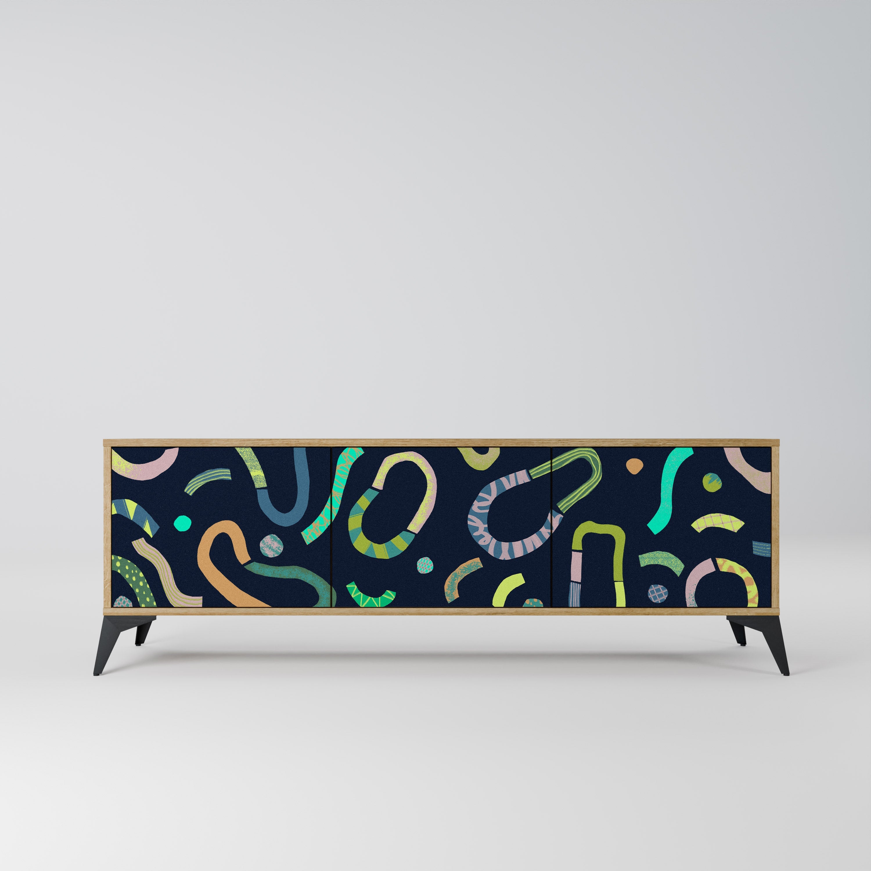 CONTRAST DANCE TV-Lowboard mit 3 Türen in Eiche-Optik