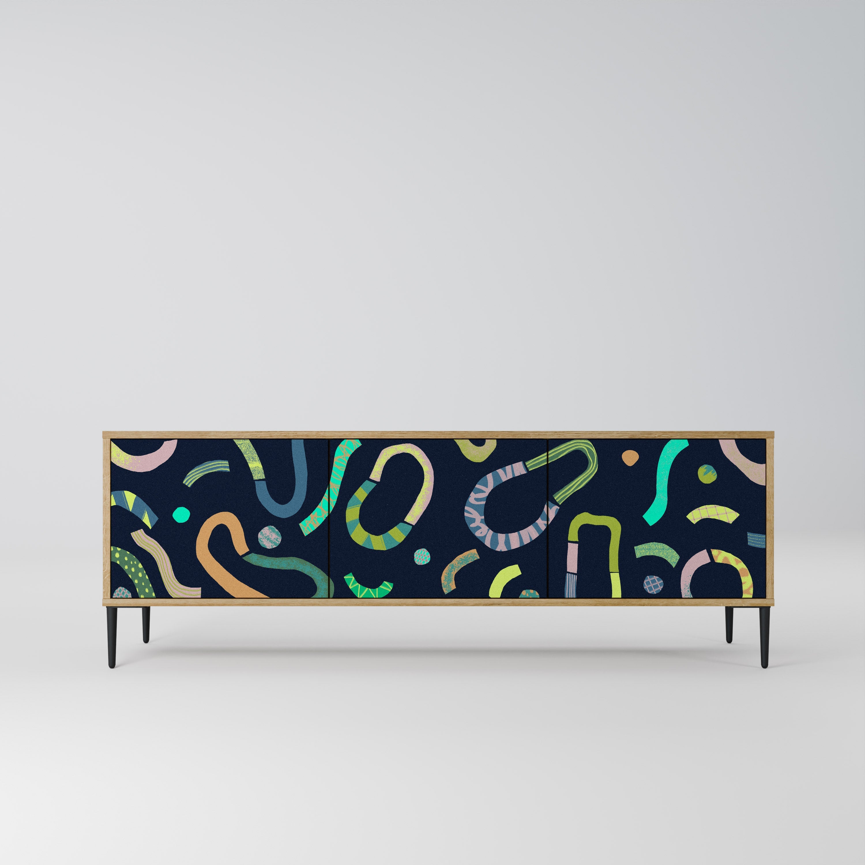 CONTRAST DANCE TV-Lowboard mit 3 Türen in Eiche-Optik