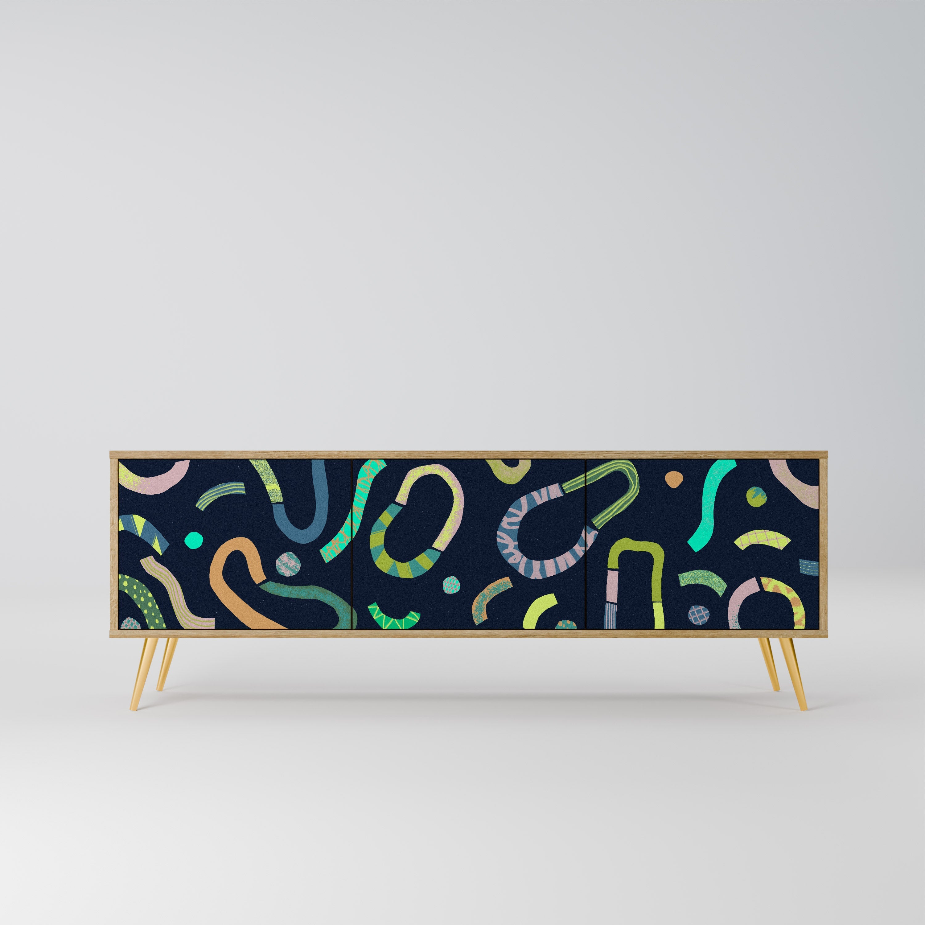 CONTRAST DANCE TV-Lowboard mit 3 Türen in Eiche-Optik