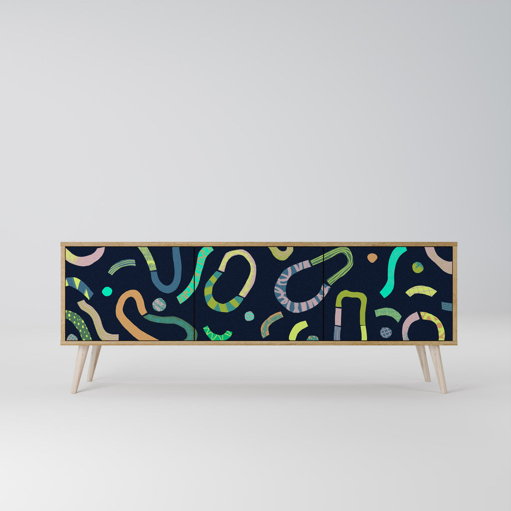 CONTRAST DANCE TV-Lowboard mit 3 Türen in Eiche-Optik