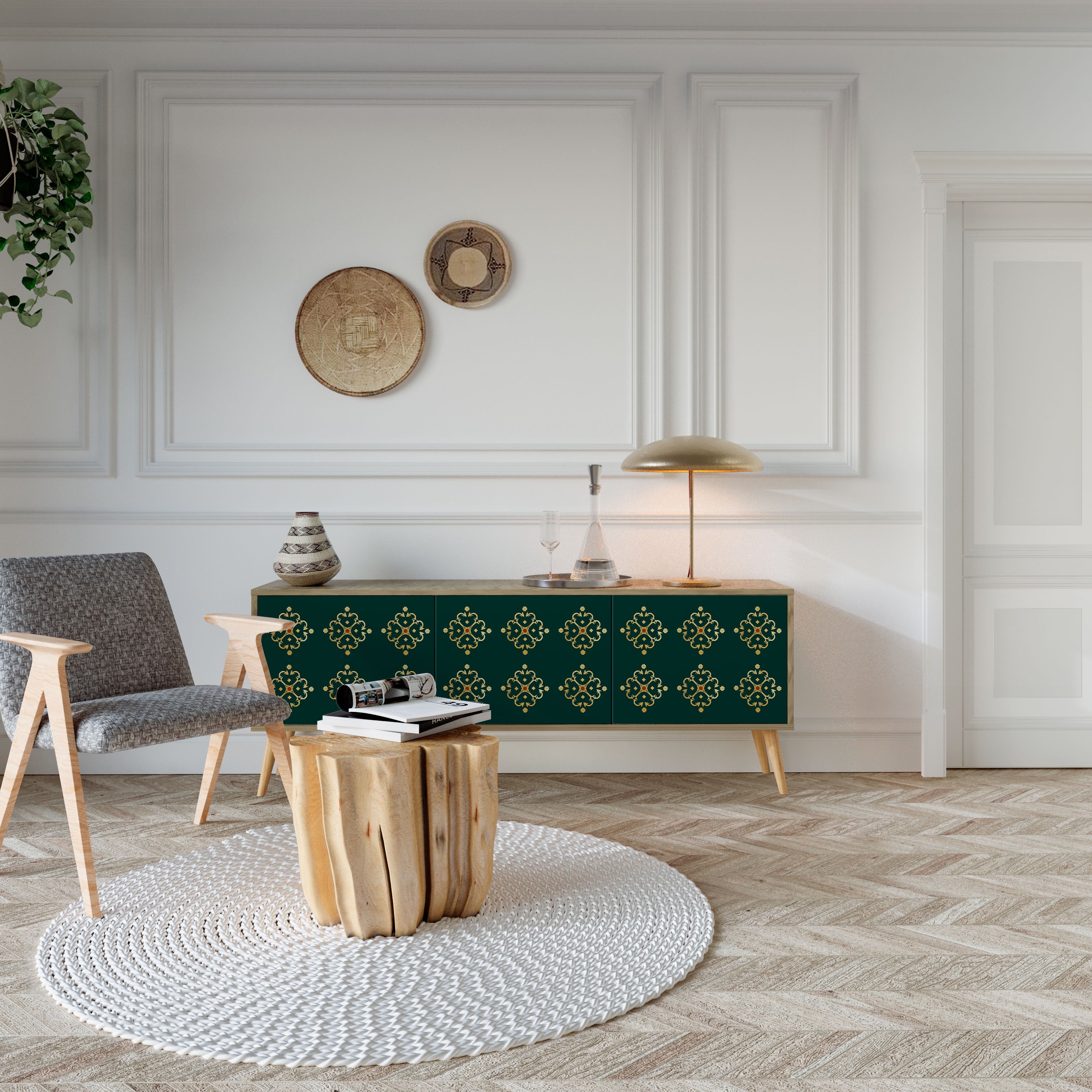 ROYAL MEDALLION TV-Lowboard mit 3 Türen in Eiche-Optik