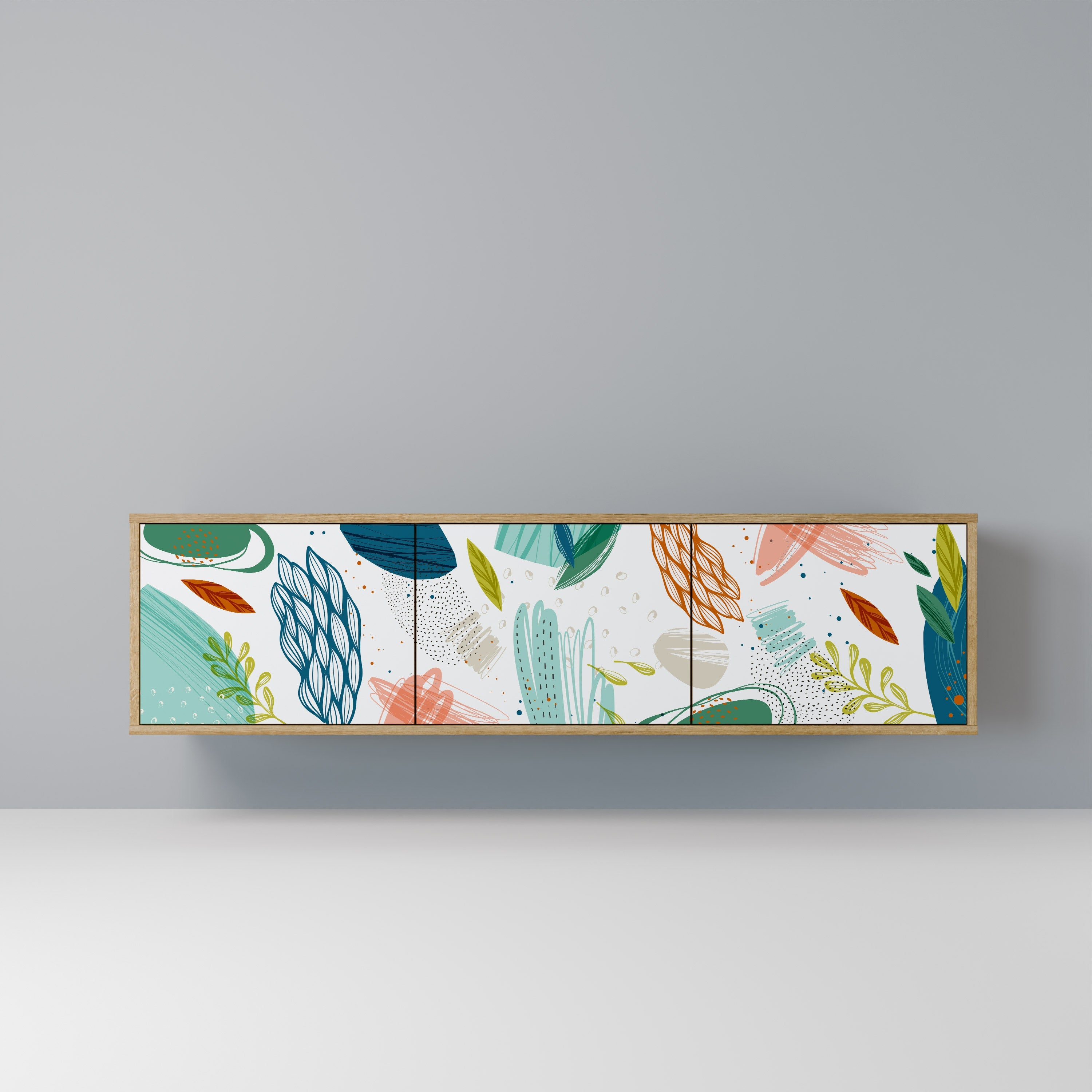 BOTANICAL HURRICANE TV-Lowboard mit 3 Türen in Eiche-Optik