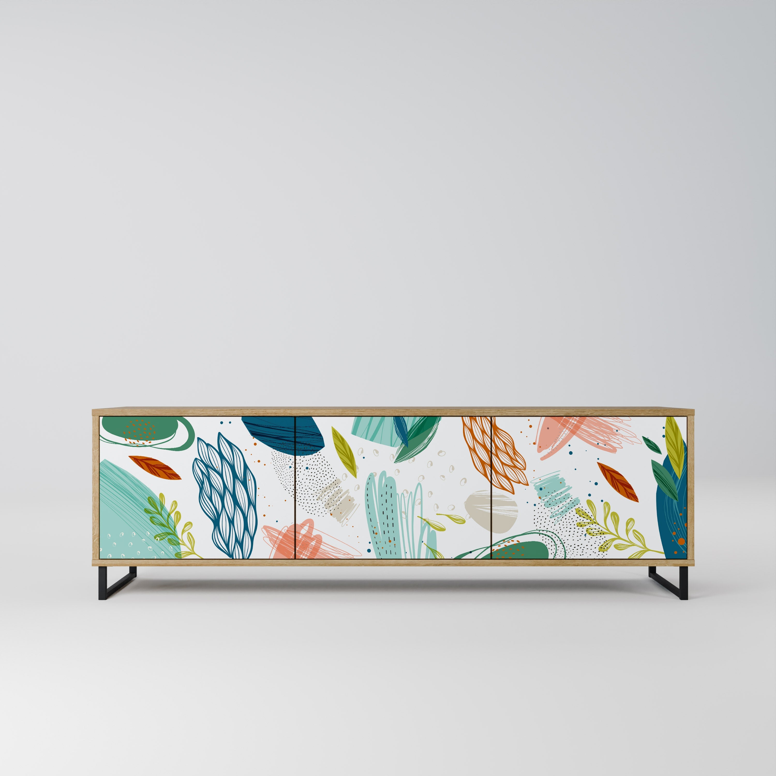 BOTANICAL HURRICANE TV-Lowboard mit 3 Türen in Eiche-Optik