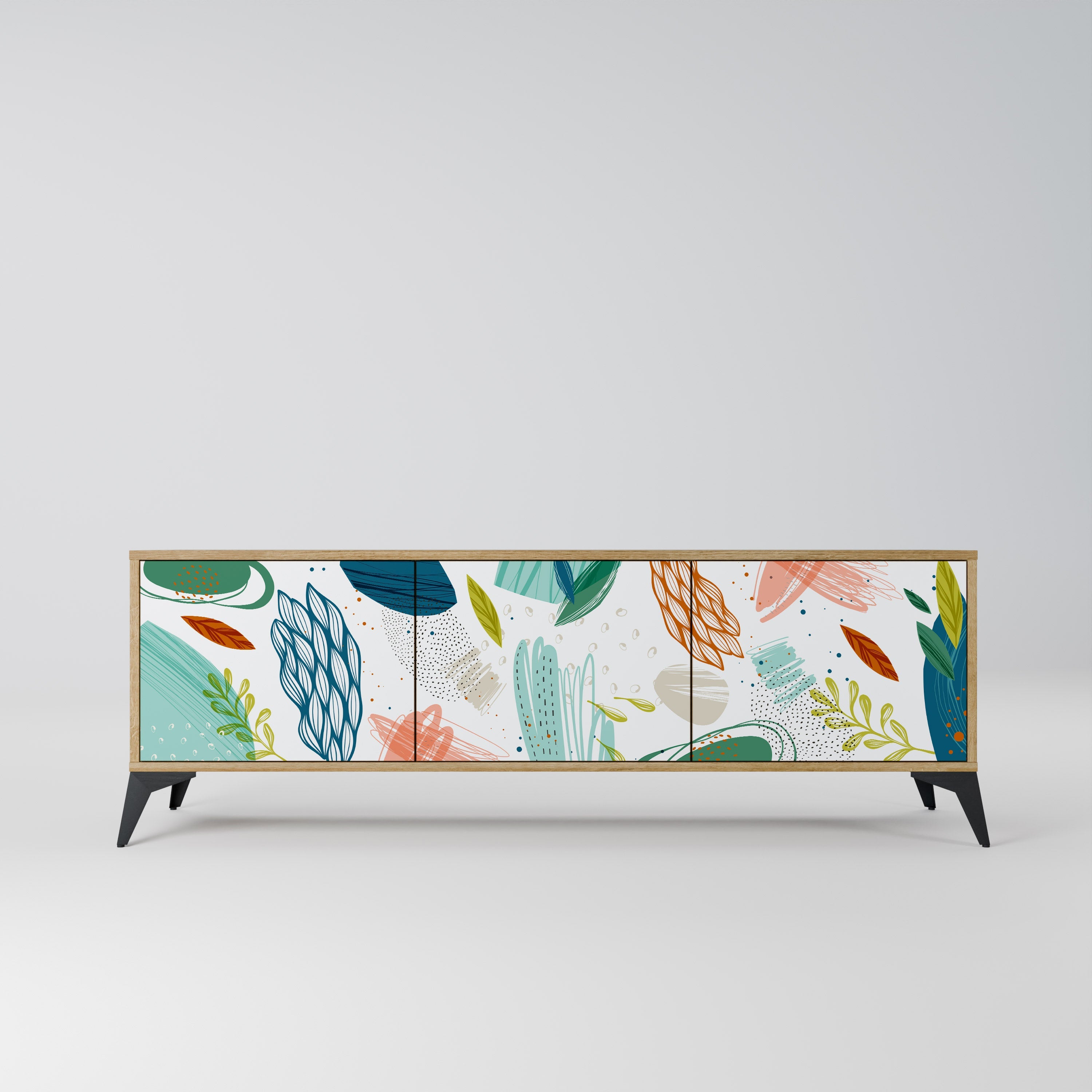 BOTANICAL HURRICANE TV-Lowboard mit 3 Türen in Eiche-Optik