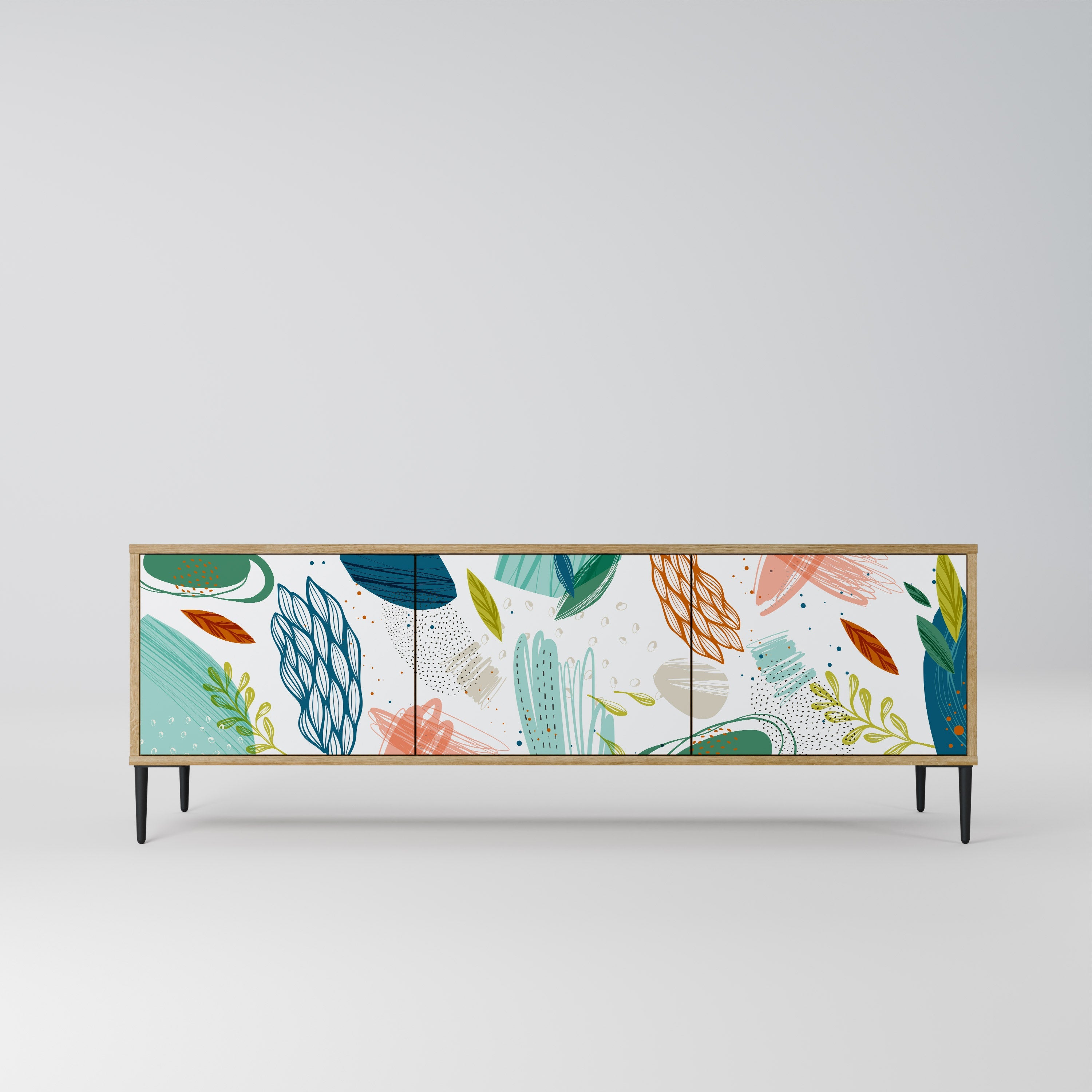 BOTANICAL HURRICANE TV-Lowboard mit 3 Türen in Eiche-Optik