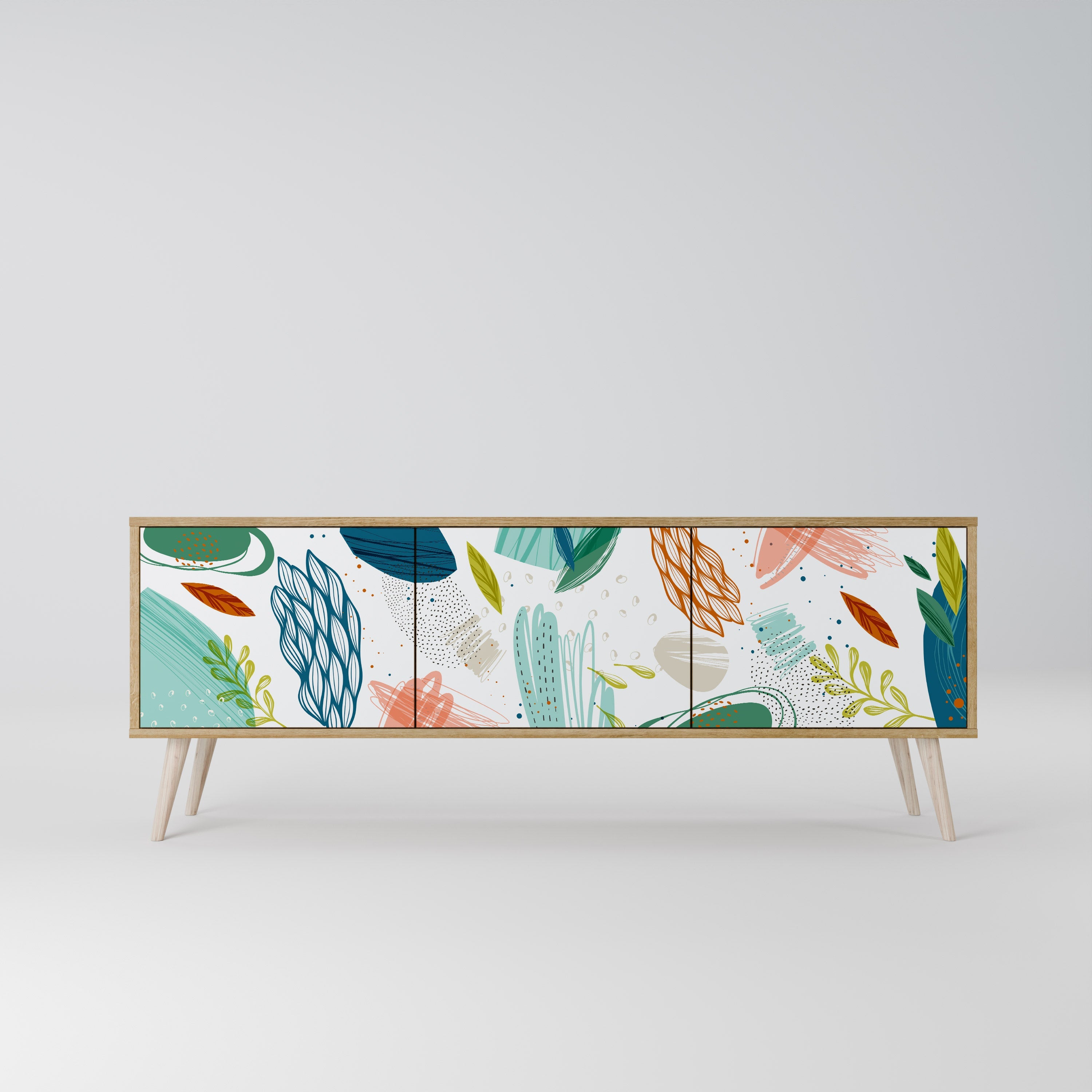 BOTANICAL HURRICANE TV-Lowboard mit 3 Türen in Eiche-Optik