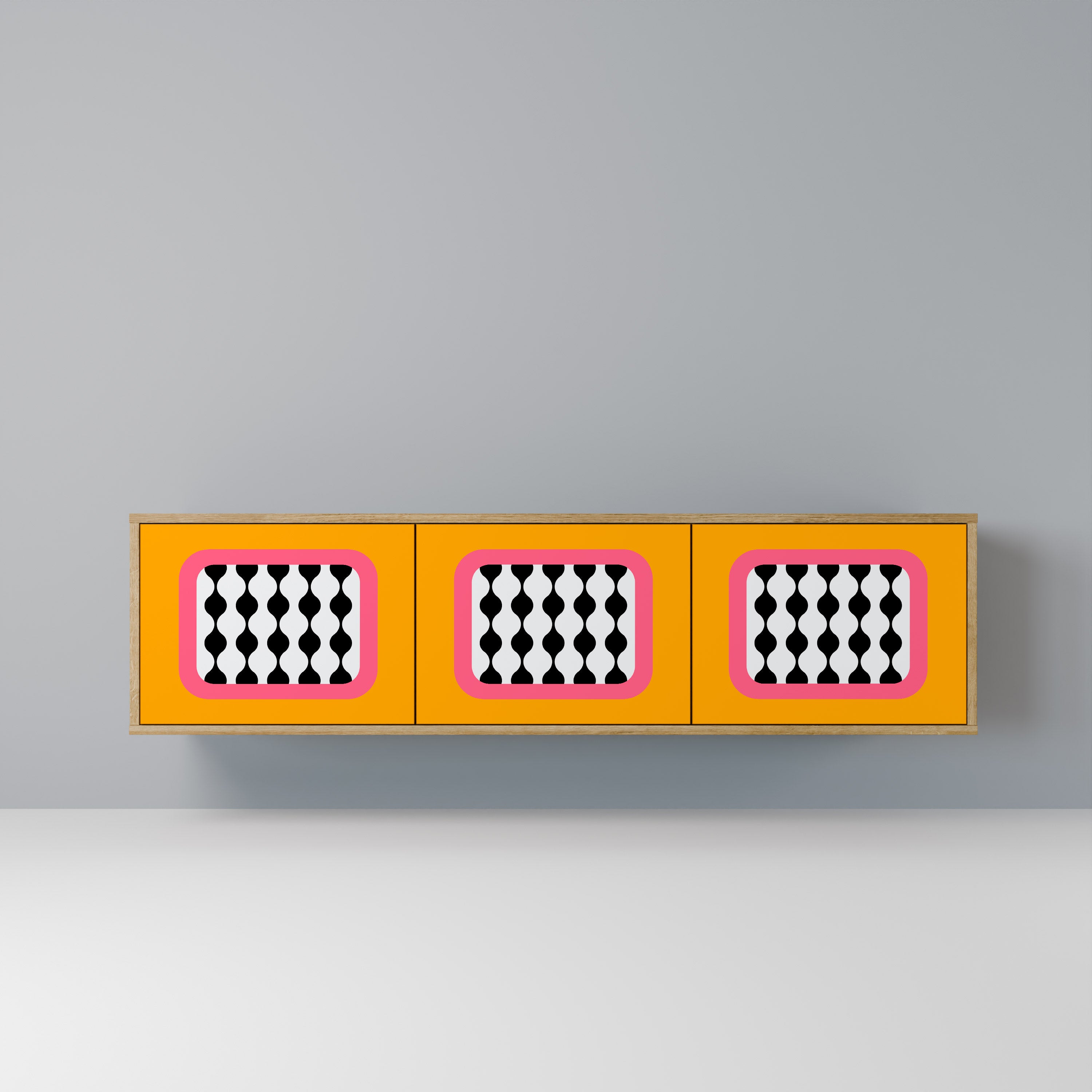 TEARS IN HEAVEN TV-Lowboard mit 3 Türen in Eiche-Optik