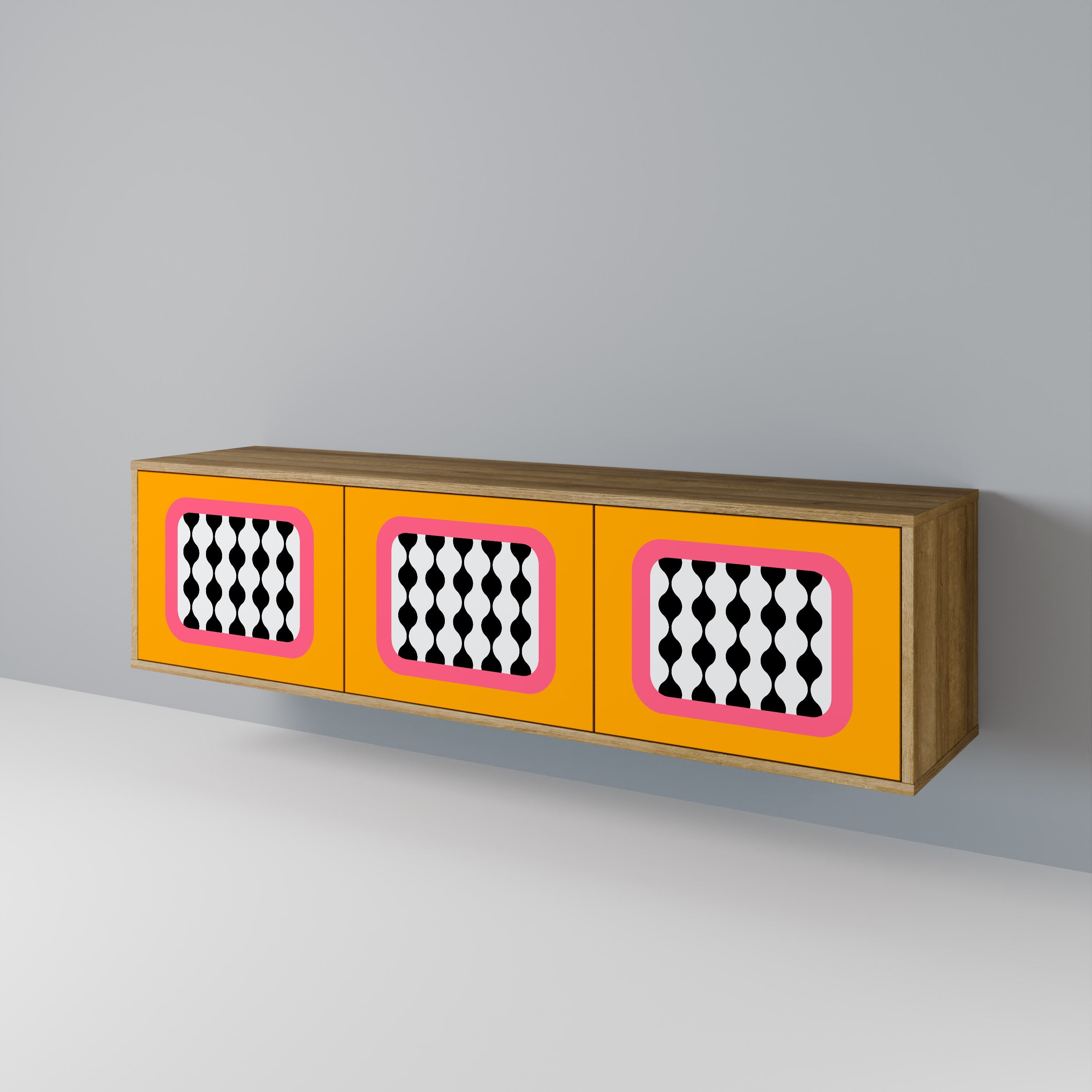 TEARS IN HEAVEN TV-Lowboard mit 3 Türen in Eiche-Optik