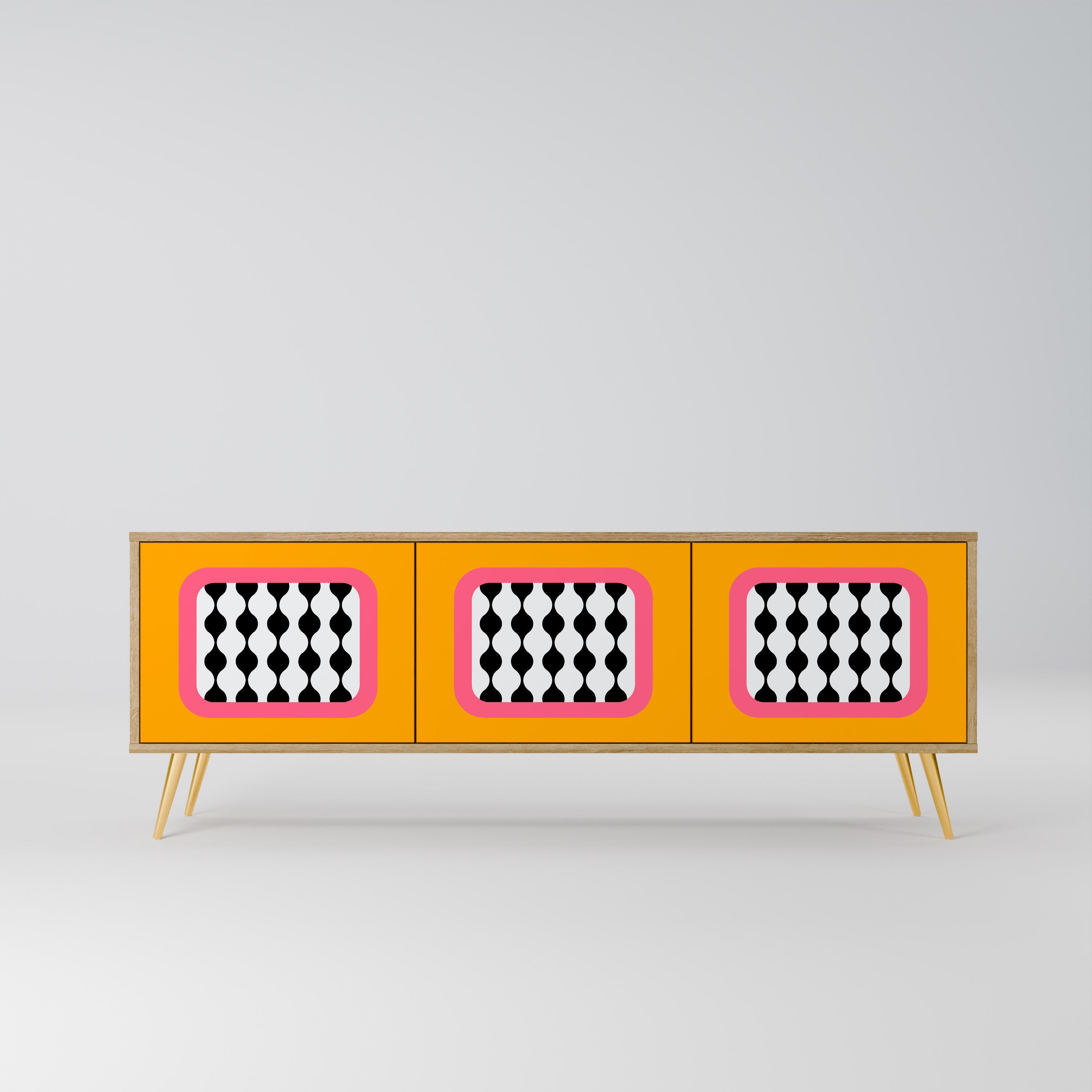 TEARS IN HEAVEN TV-Lowboard mit 3 Türen in Eiche-Optik