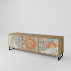 MYSTICAL STRUCTURE TV-Lowboard mit 3 Türen in Eiche-Optik