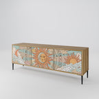 MYSTICAL STRUCTURE TV-Lowboard mit 3 Türen in Eiche-Optik