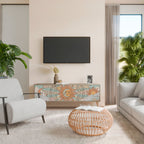 MYSTICAL STRUCTURE TV-Lowboard mit 3 Türen in Eiche-Optik