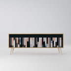 COLLAGE OF RECTANGLES TV-Lowboard mit 3 Türen in Eiche-Optik