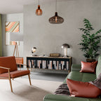 COLLAGE OF RECTANGLES TV-Lowboard mit 3 Türen in Eiche-Optik