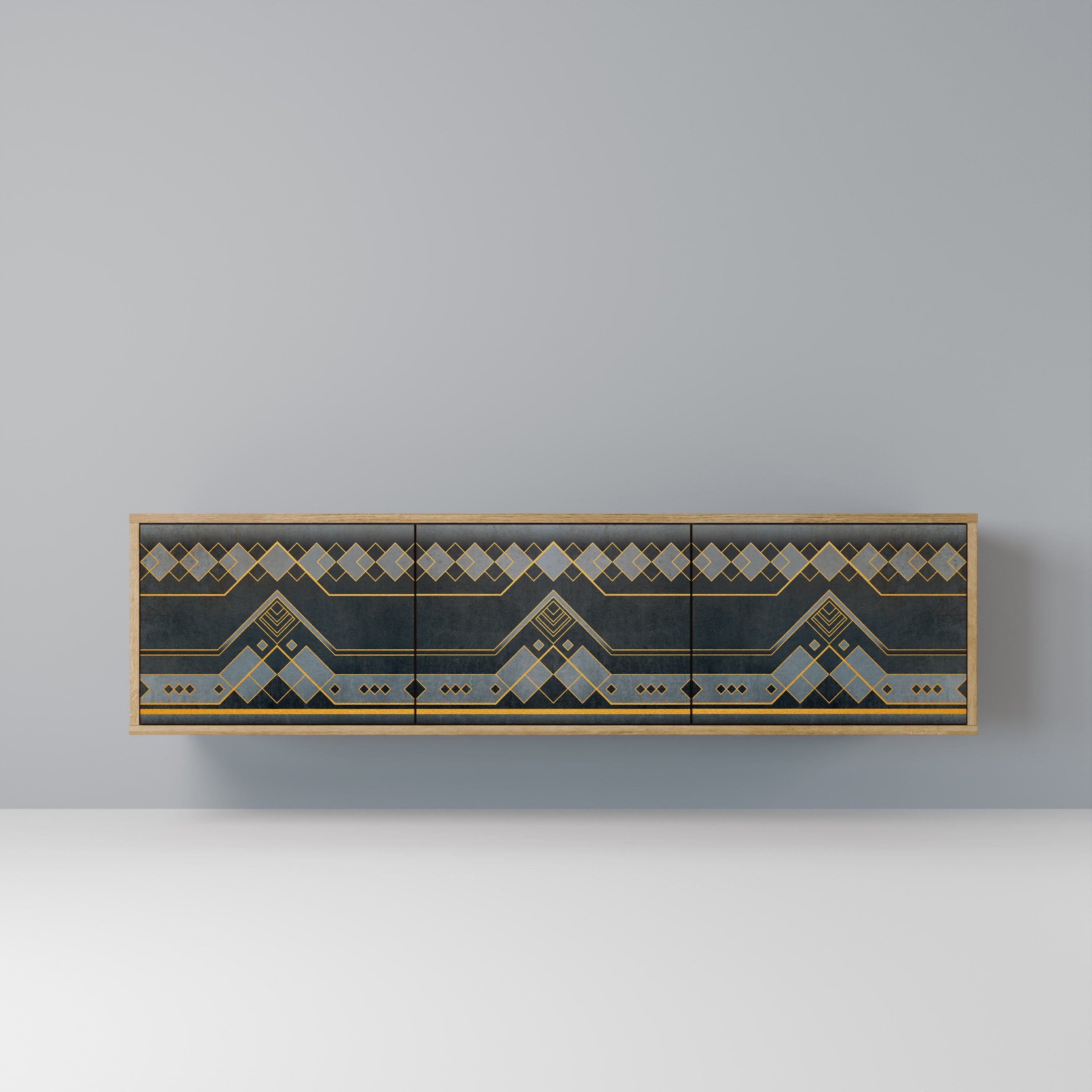 ROYAL ORDINARINESS TV-Lowboard mit 3 Türen in Eiche-Optik