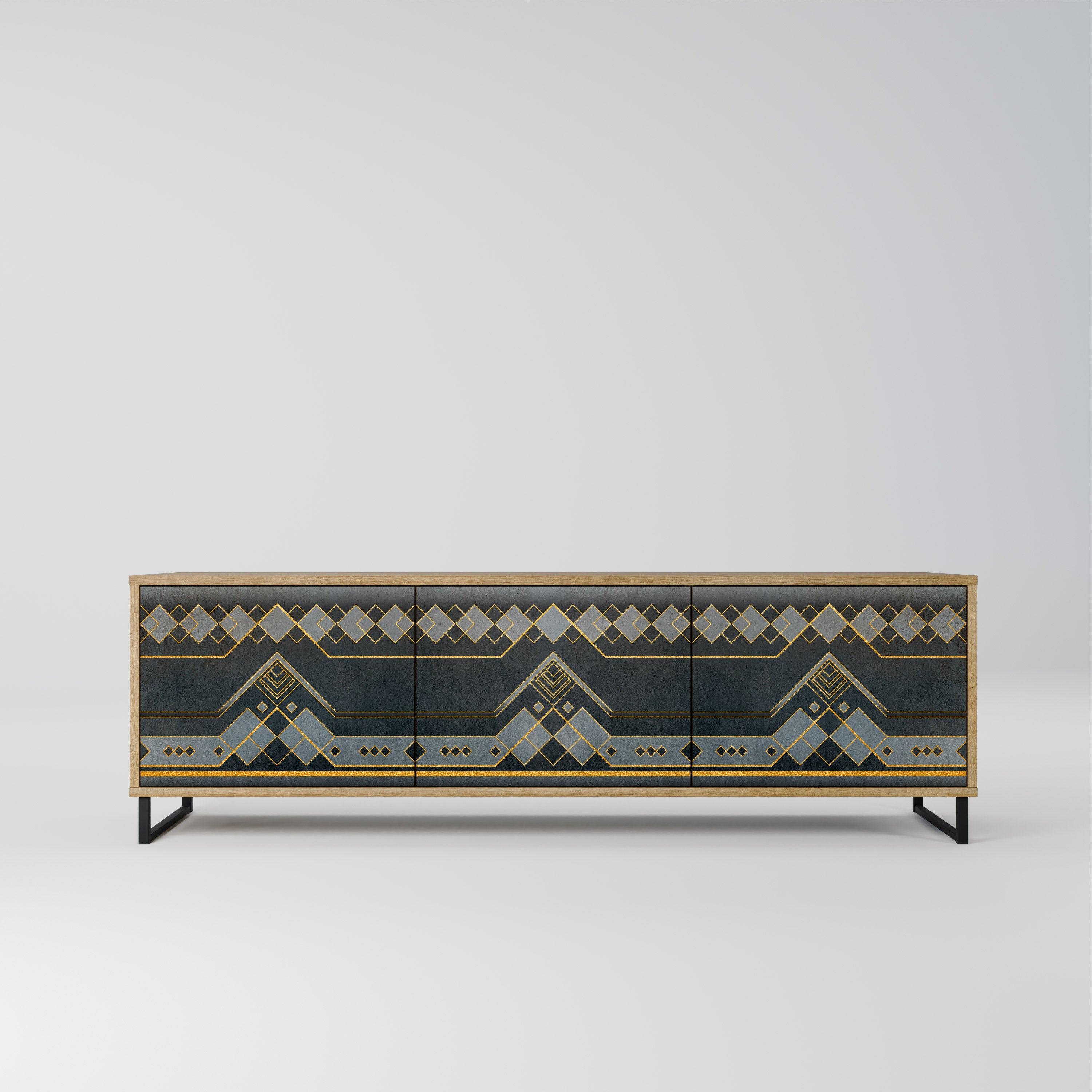 ROYAL ORDINARINESS TV-Lowboard mit 3 Türen in Eiche-Optik