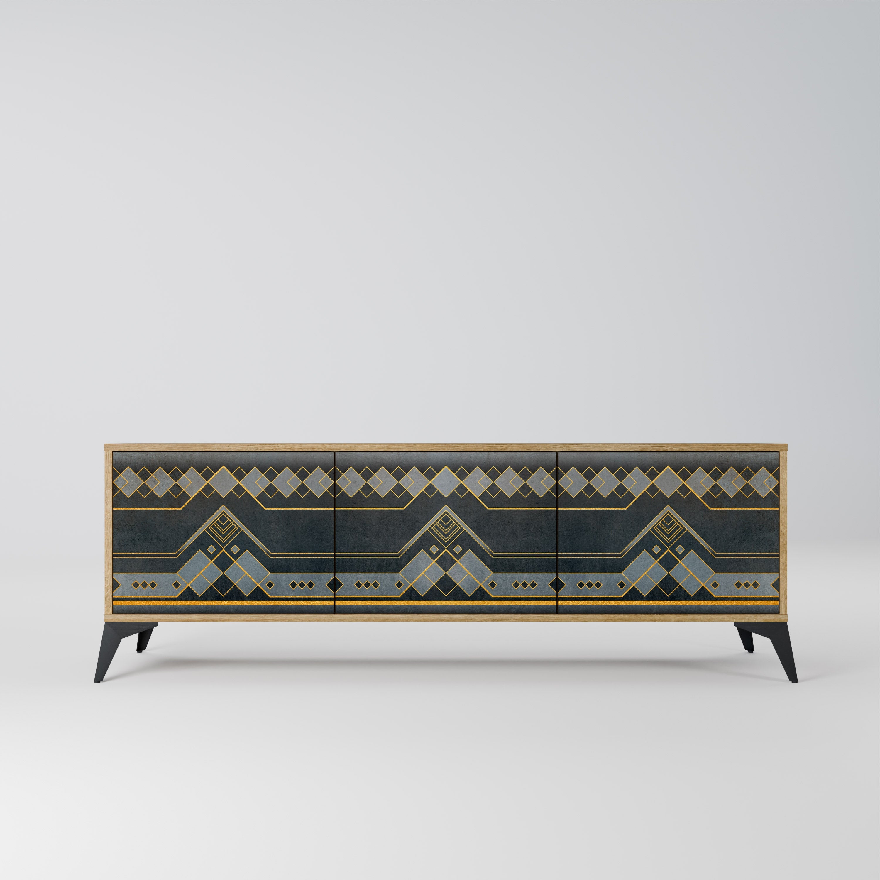 ROYAL ORDINARINESS TV-Lowboard mit 3 Türen in Eiche-Optik