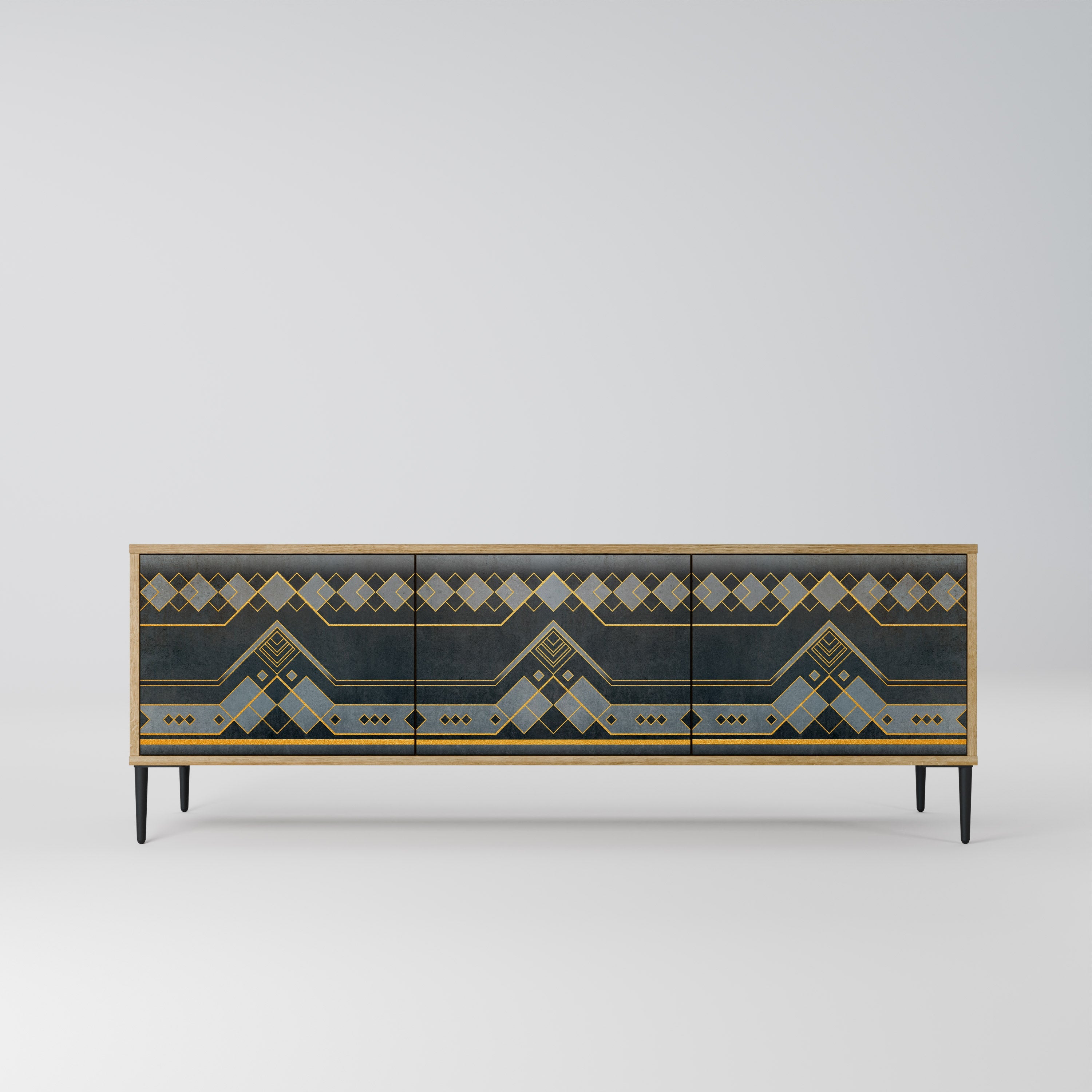 ROYAL ORDINARINESS TV-Lowboard mit 3 Türen in Eiche-Optik