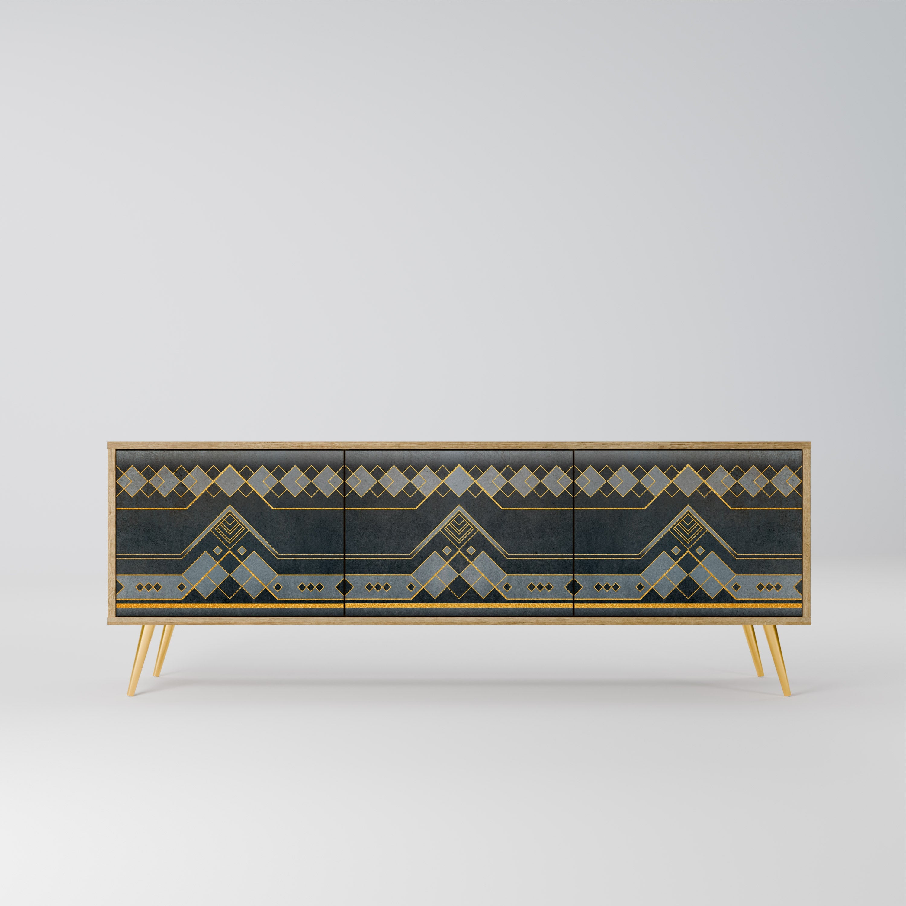 ROYAL ORDINARINESS TV-Lowboard mit 3 Türen in Eiche-Optik