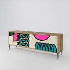 GEOMETRIC RHAPSODY TV-Lowboard mit 3 Türen in Eiche-Optik