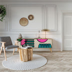 GEOMETRIC RHAPSODY TV-Lowboard mit 3 Türen in Eiche-Optik