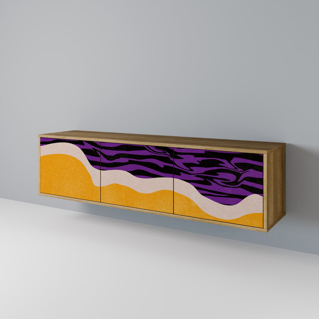 INDEPENDENT BORDER TV-Lowboard mit 3 Türen in Eiche-Optik