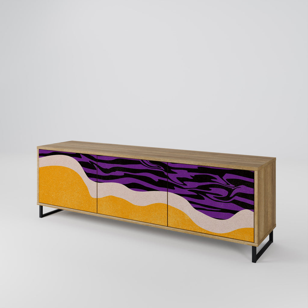 INDEPENDENT BORDER TV-Lowboard mit 3 Türen in Eiche-Optik