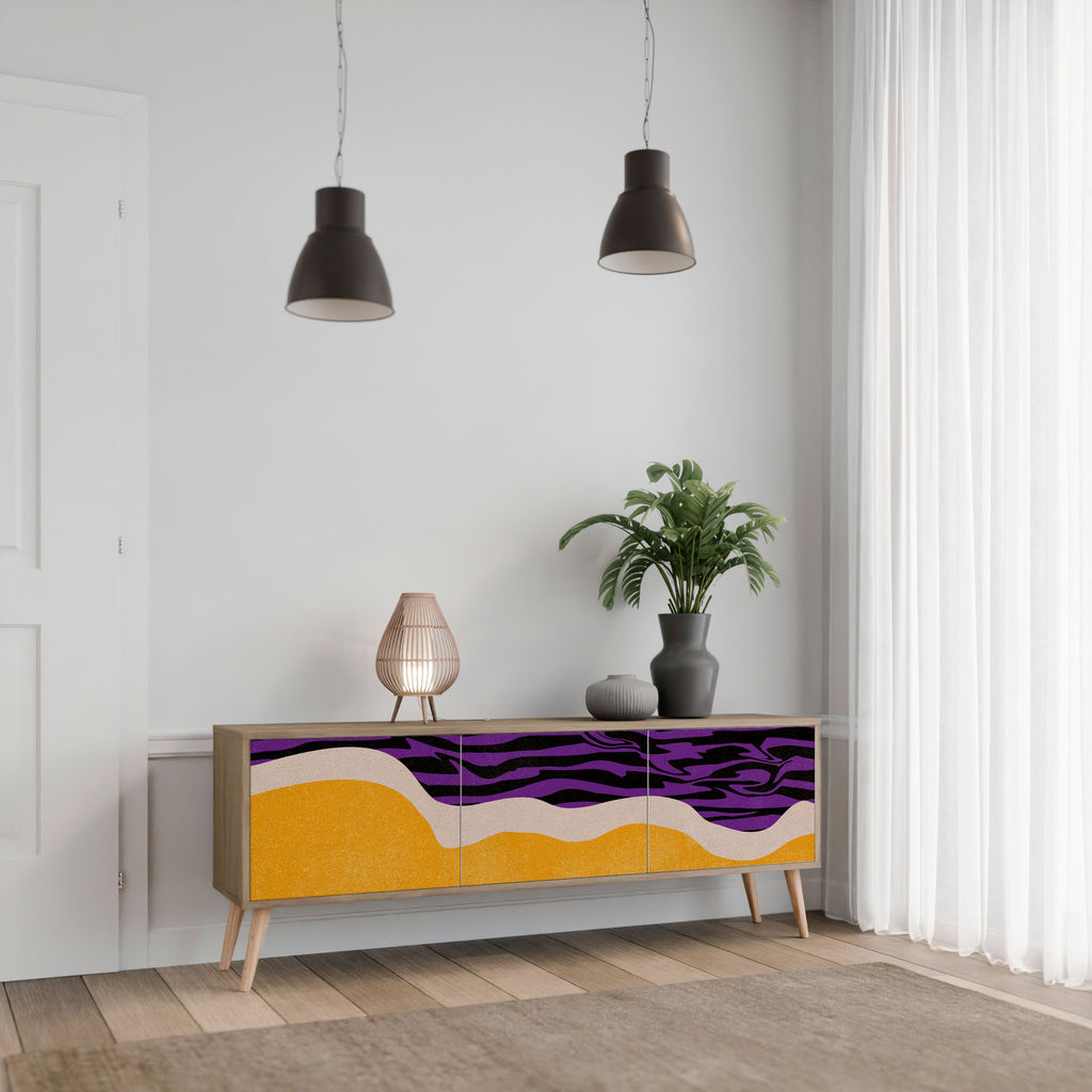 INDEPENDENT BORDER TV-Lowboard mit 3 Türen in Eiche-Optik