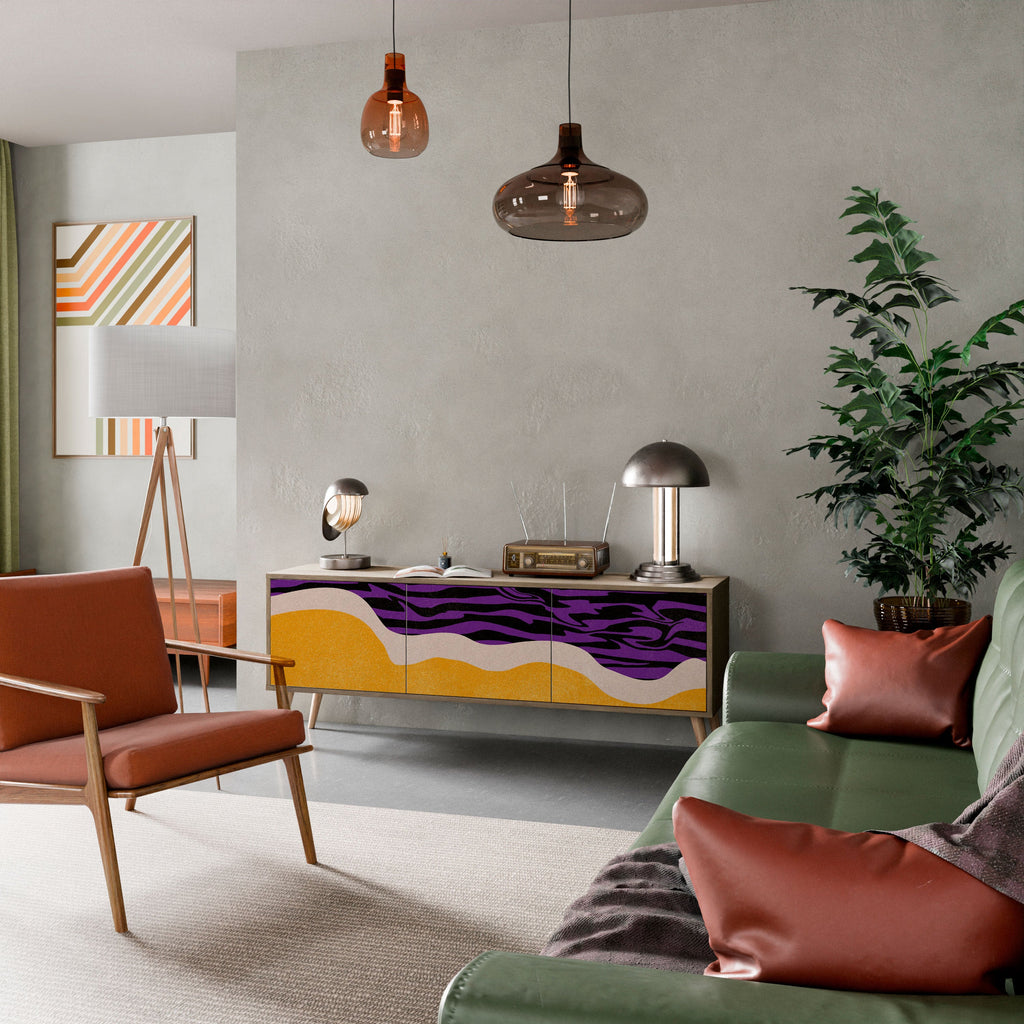 INDEPENDENT BORDER TV-Lowboard mit 3 Türen in Eiche-Optik