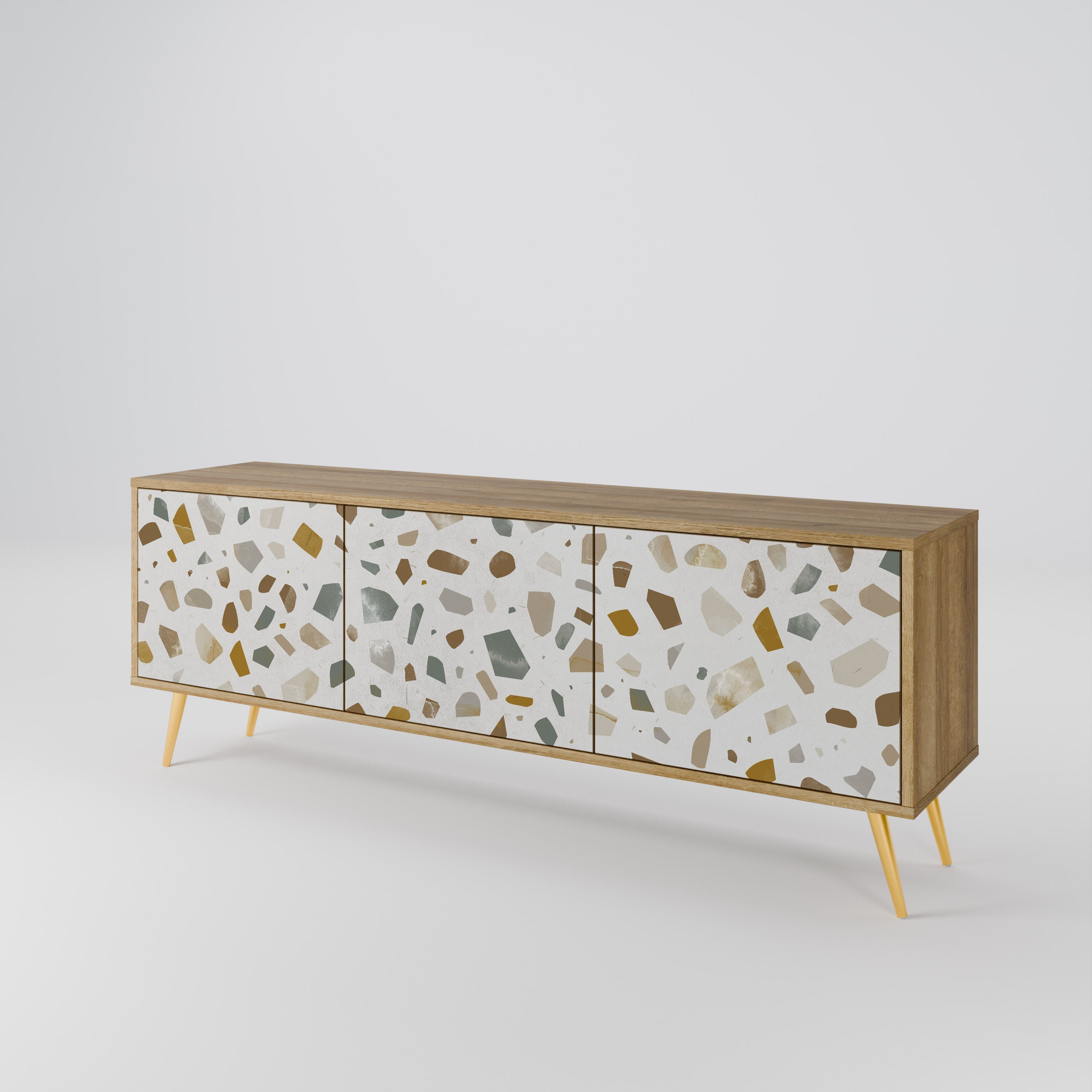 PIECES OF TOMORROW TV-Lowboard mit 3 Türen in Eiche-Optik