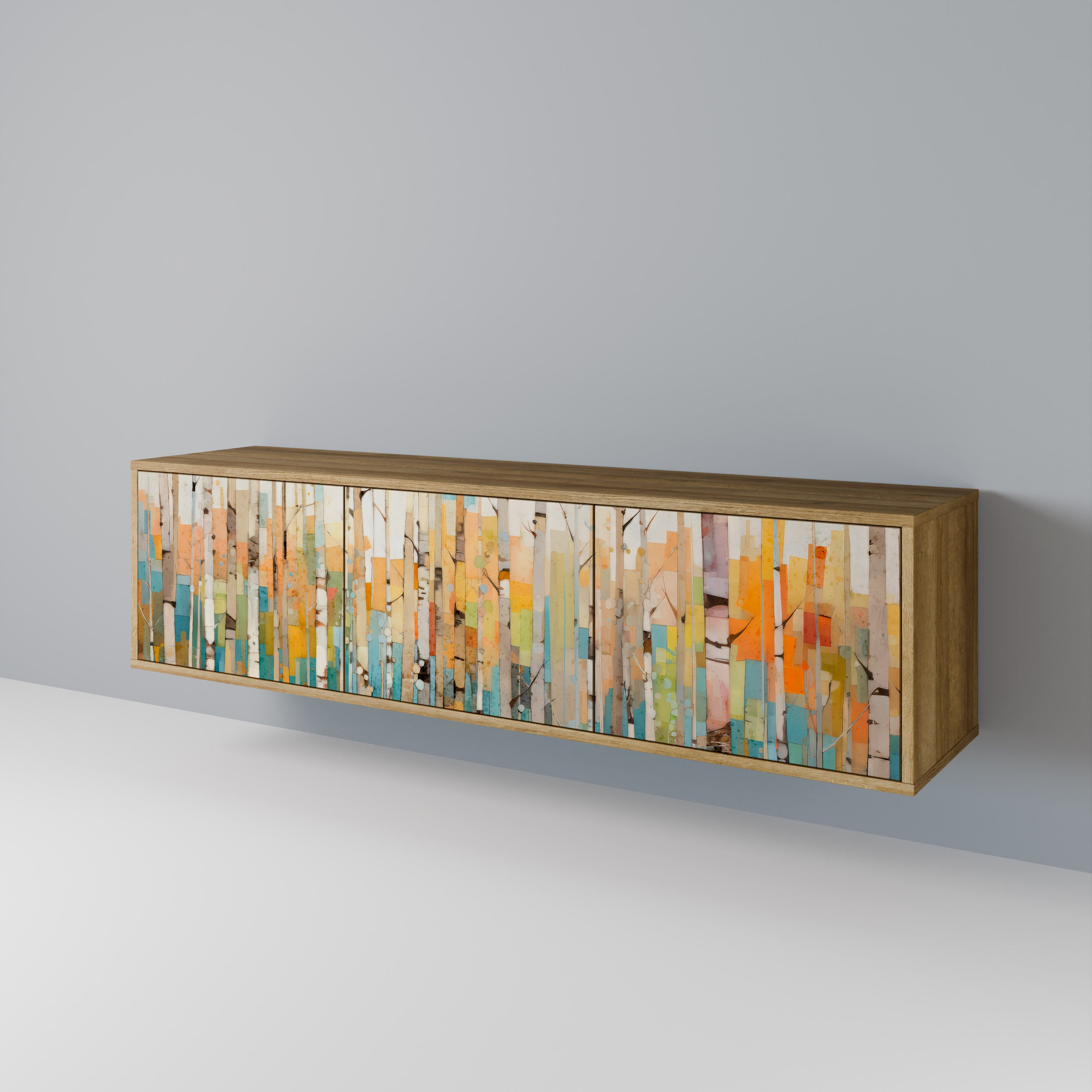 BIRCH KALEIDOSCOPE TV-Lowboard mit 3 Türen in Eiche-Optik