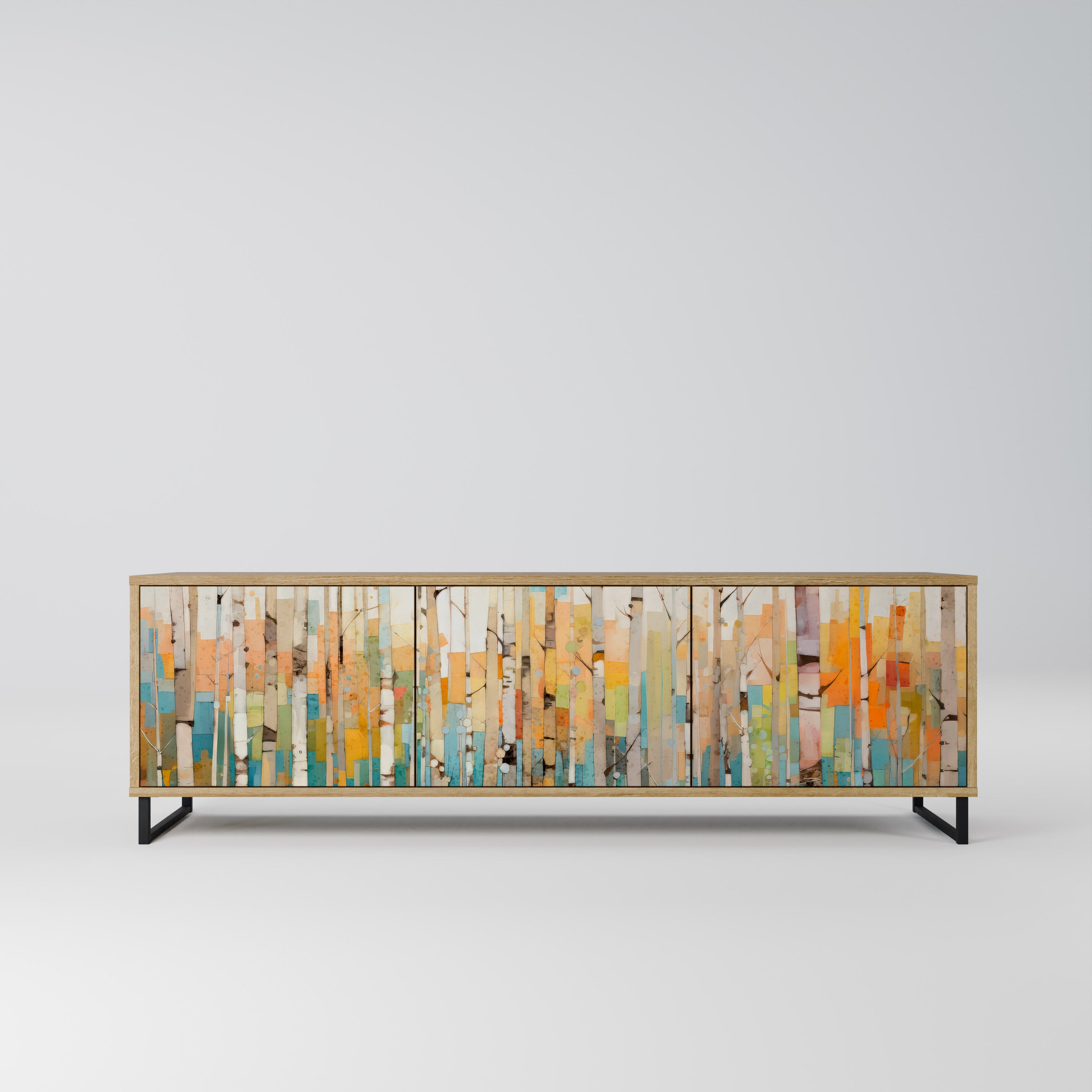 BIRCH KALEIDOSCOPE TV-Lowboard mit 3 Türen in Eiche-Optik