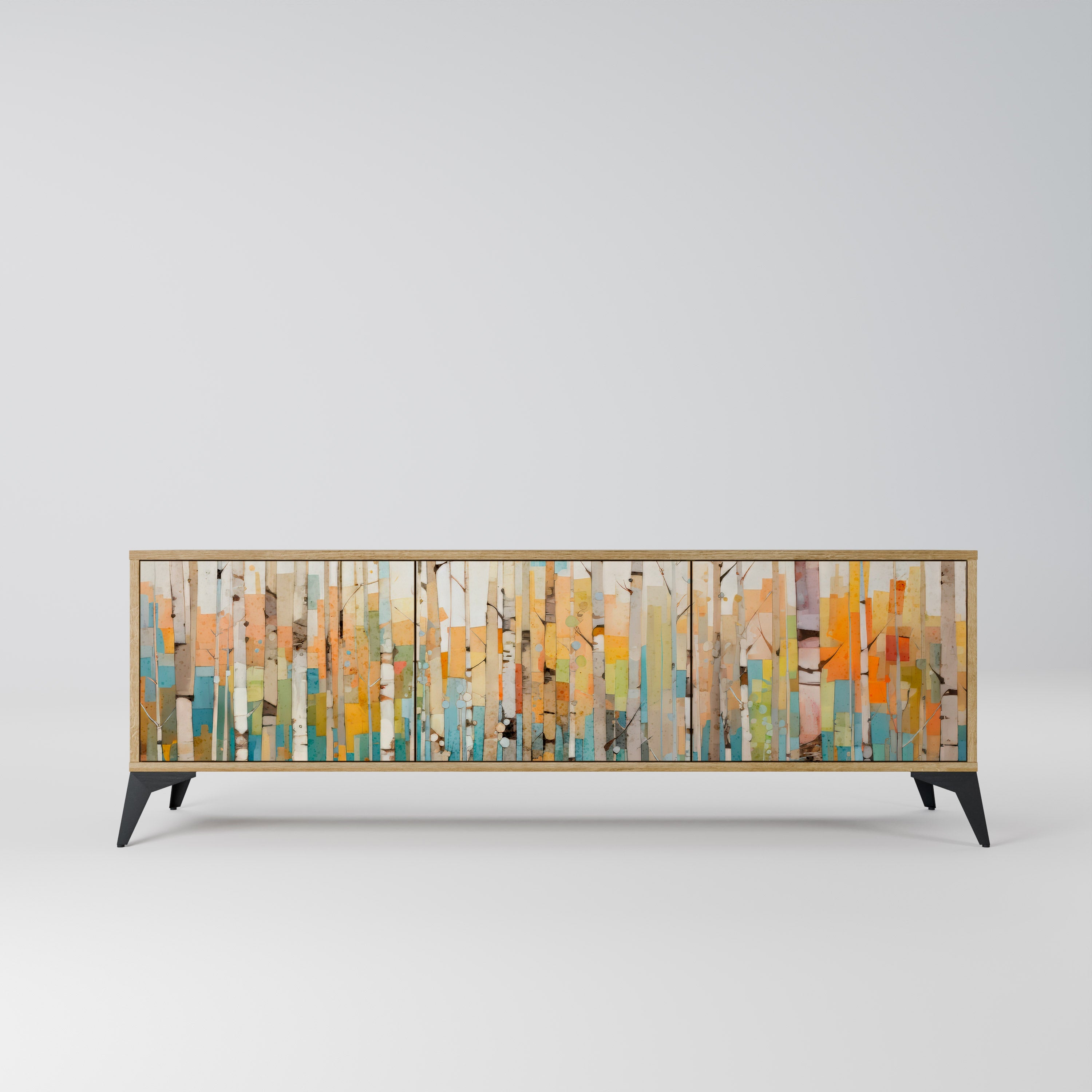 BIRCH KALEIDOSCOPE TV-Lowboard mit 3 Türen in Eiche-Optik