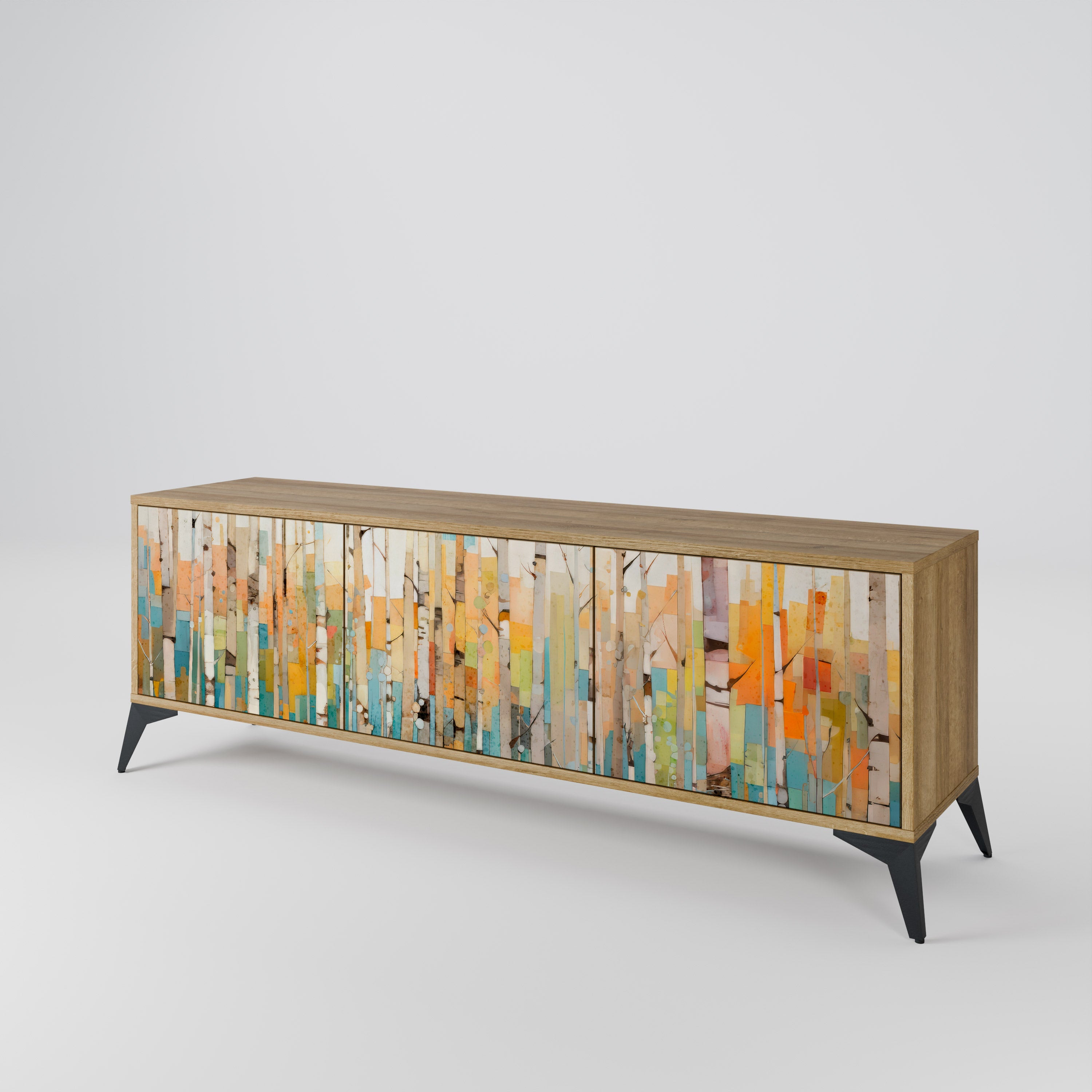 BIRCH KALEIDOSCOPE TV-Lowboard mit 3 Türen in Eiche-Optik