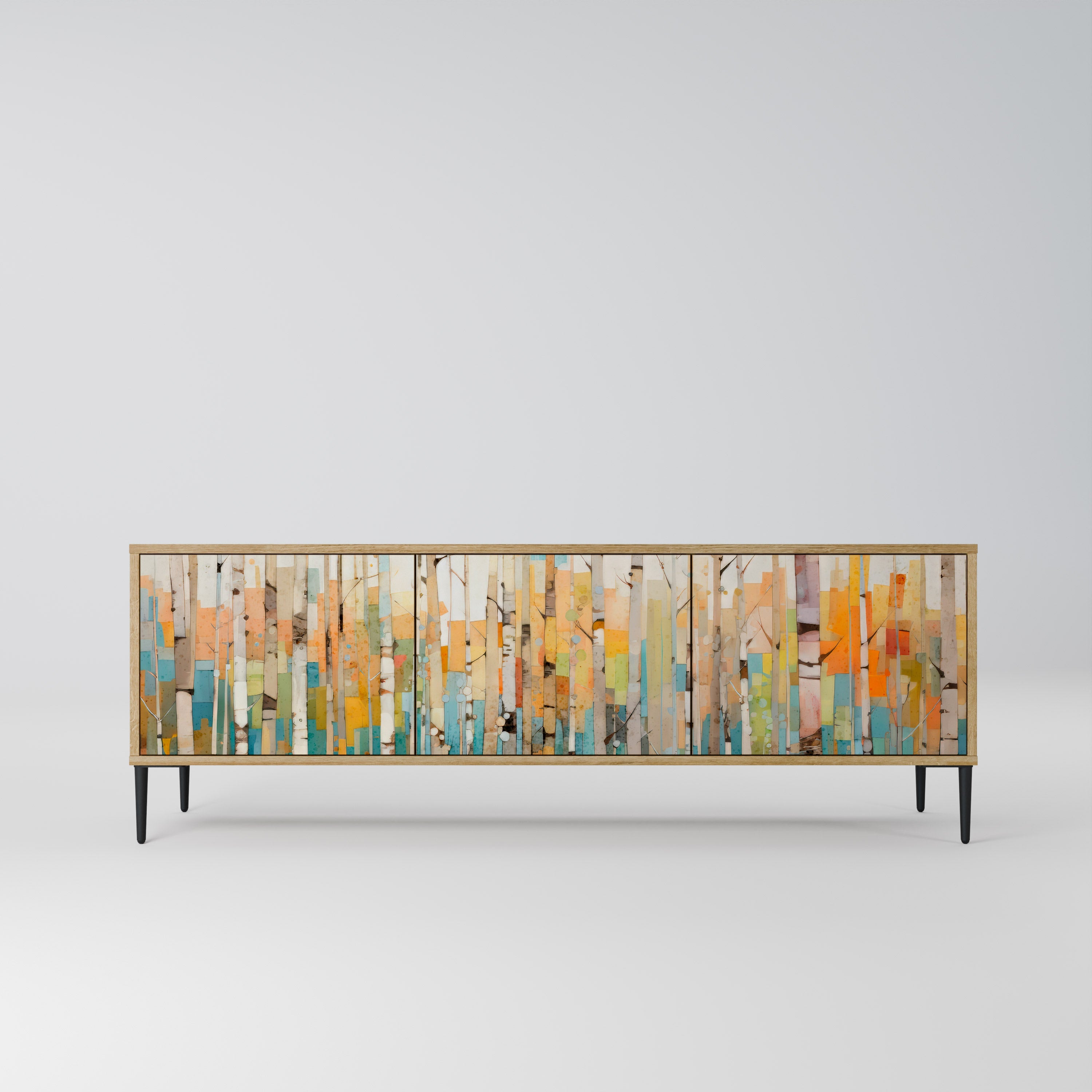 BIRCH KALEIDOSCOPE TV-Lowboard mit 3 Türen in Eiche-Optik