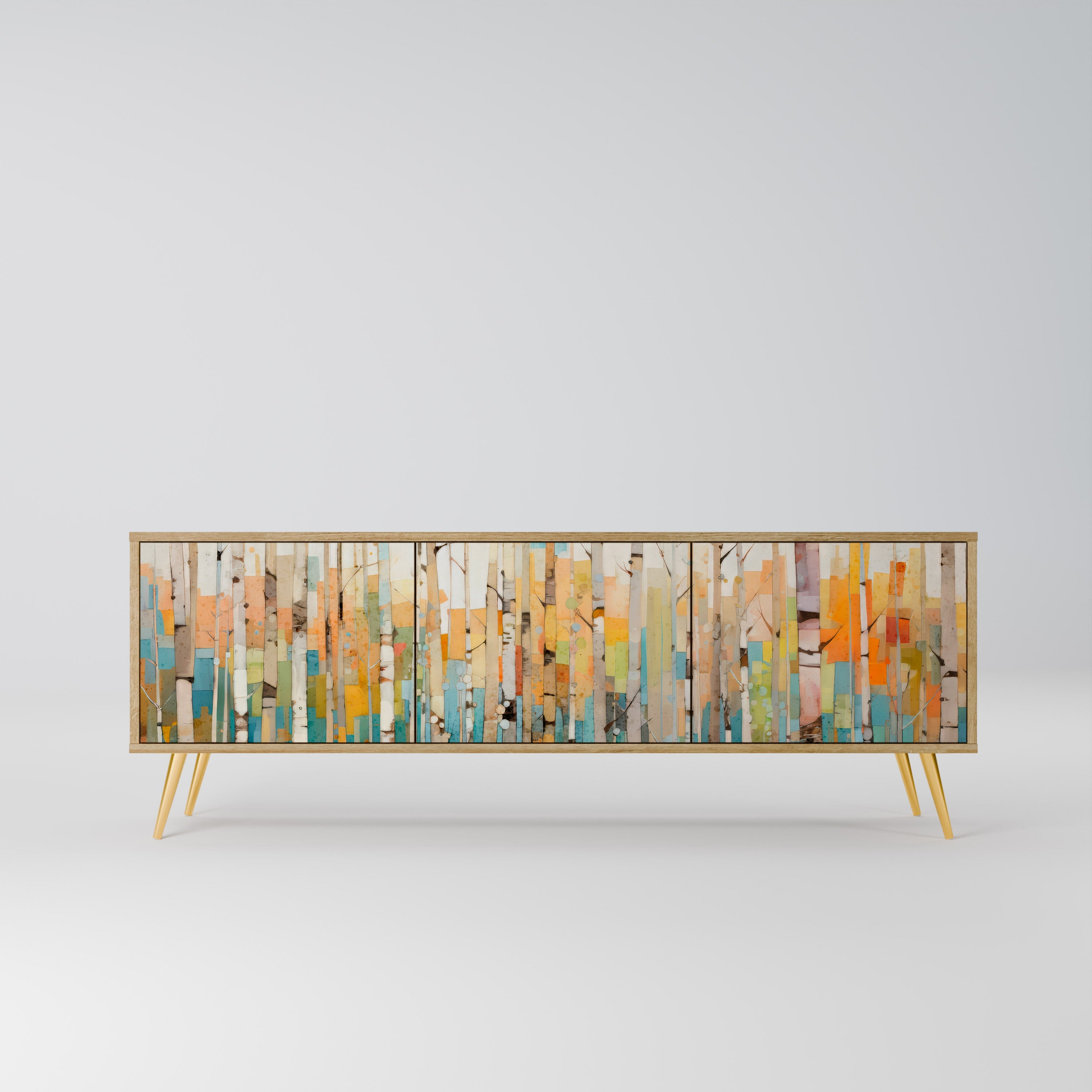 BIRCH KALEIDOSCOPE TV-Lowboard mit 3 Türen in Eiche-Optik