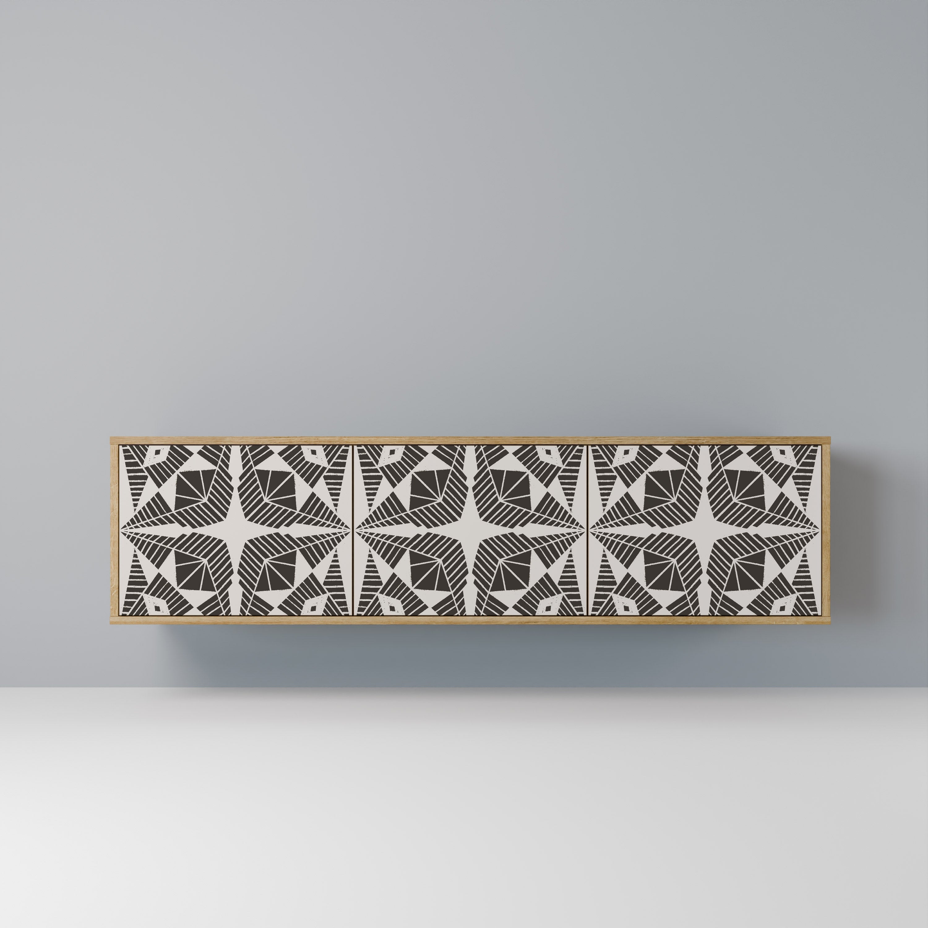 MONOCHROME NEXUS TV-Lowboard mit 3 Türen in Eiche-Optik