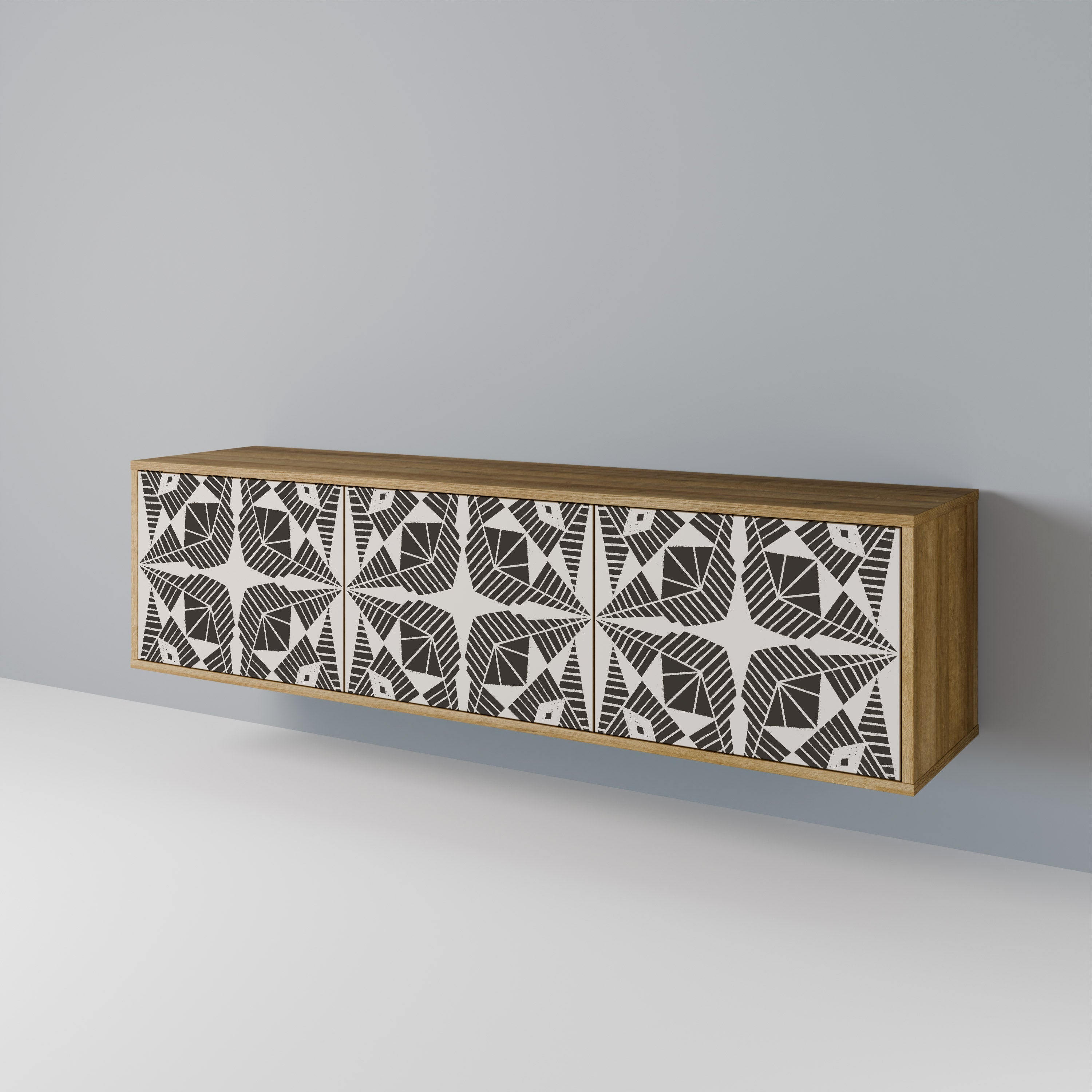 MONOCHROME NEXUS TV-Lowboard mit 3 Türen in Eiche-Optik