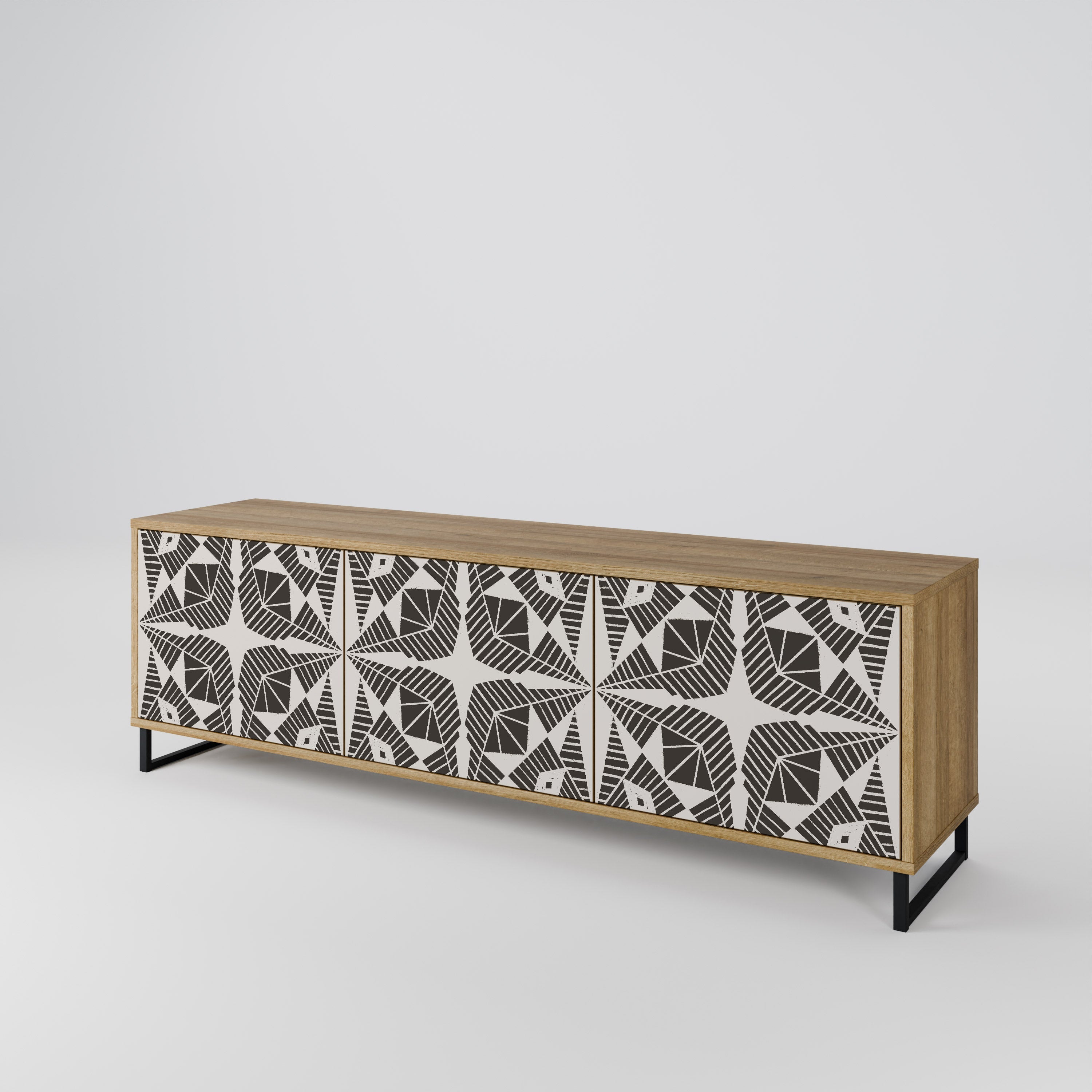 MONOCHROME NEXUS TV-Lowboard mit 3 Türen in Eiche-Optik