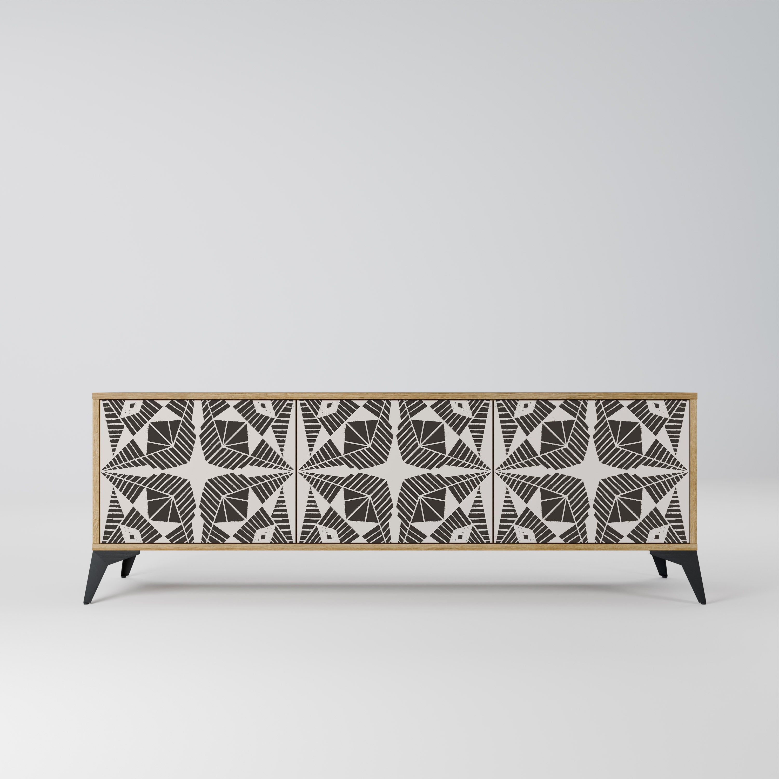 MONOCHROME NEXUS TV-Lowboard mit 3 Türen in Eiche-Optik