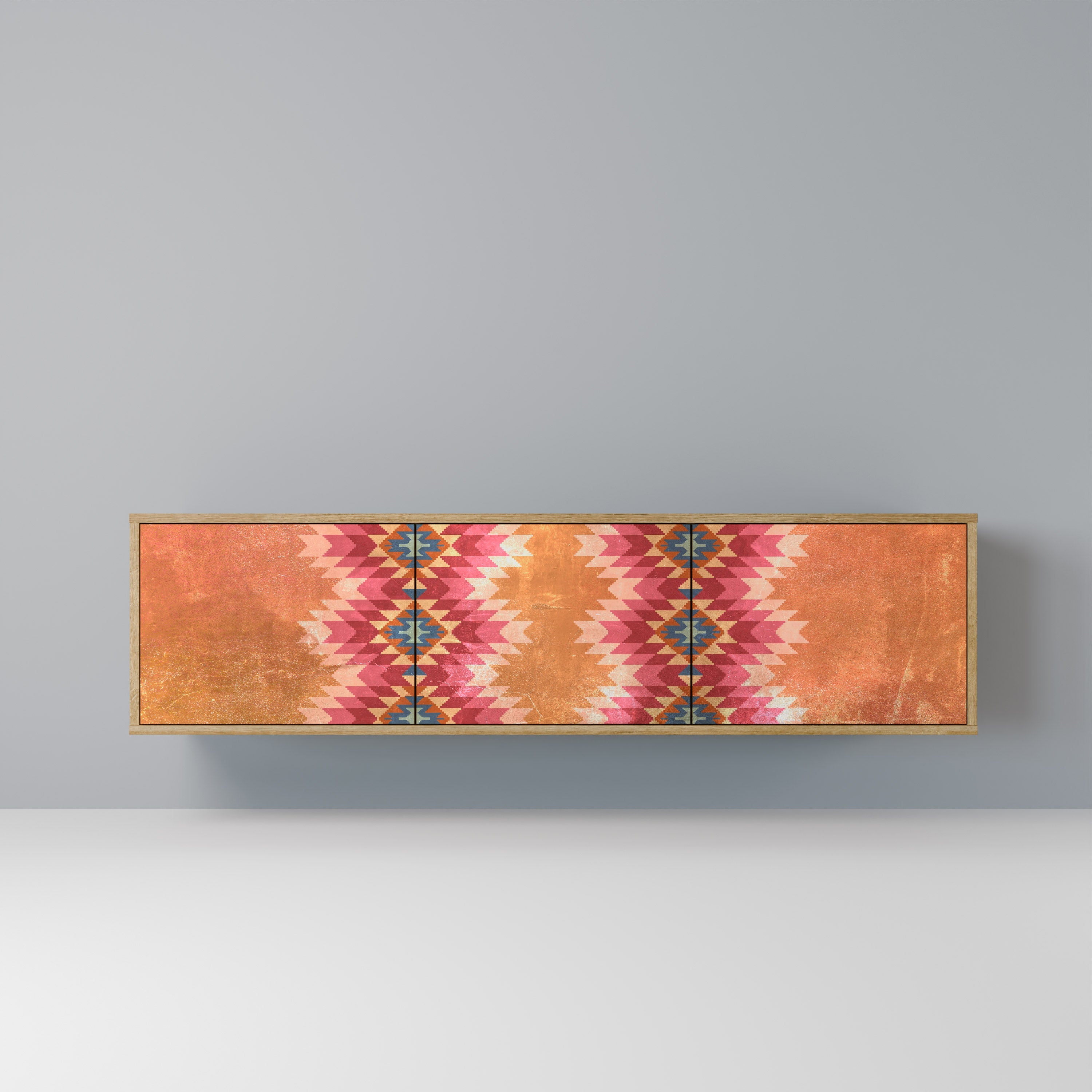 INDIAN FOLK TV-Lowboard mit 3 Türen in Eiche-Optik