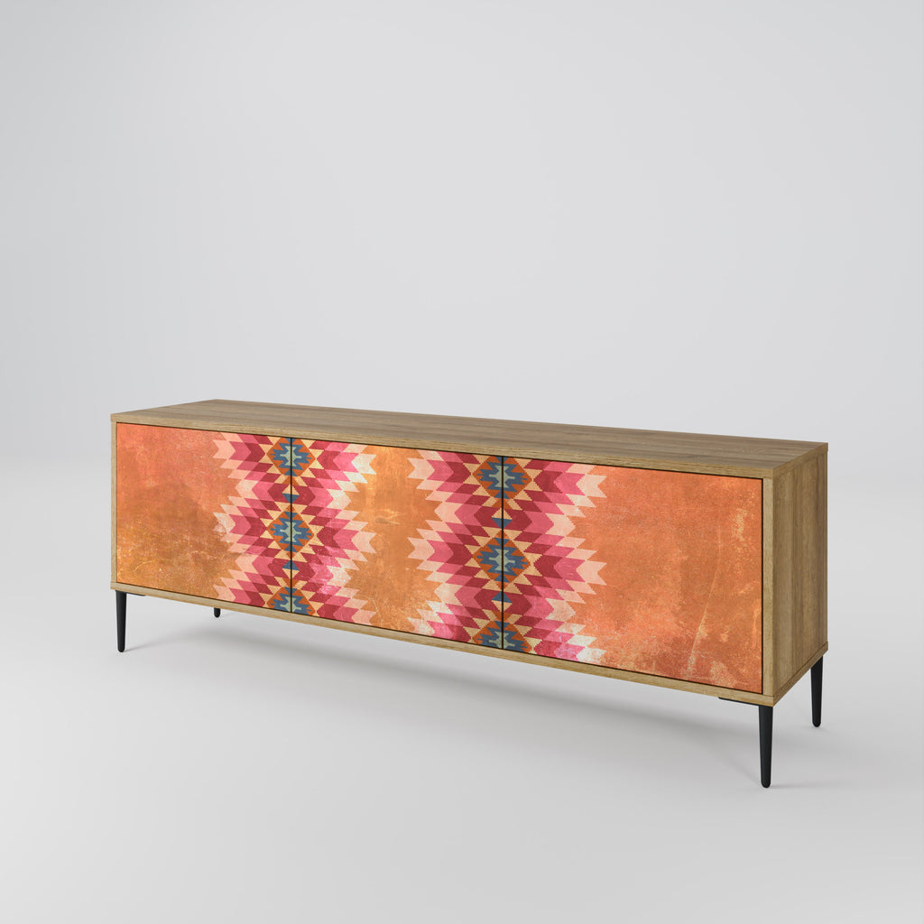 INDIAN FOLK TV-Lowboard mit 3 Türen in Eiche-Optik