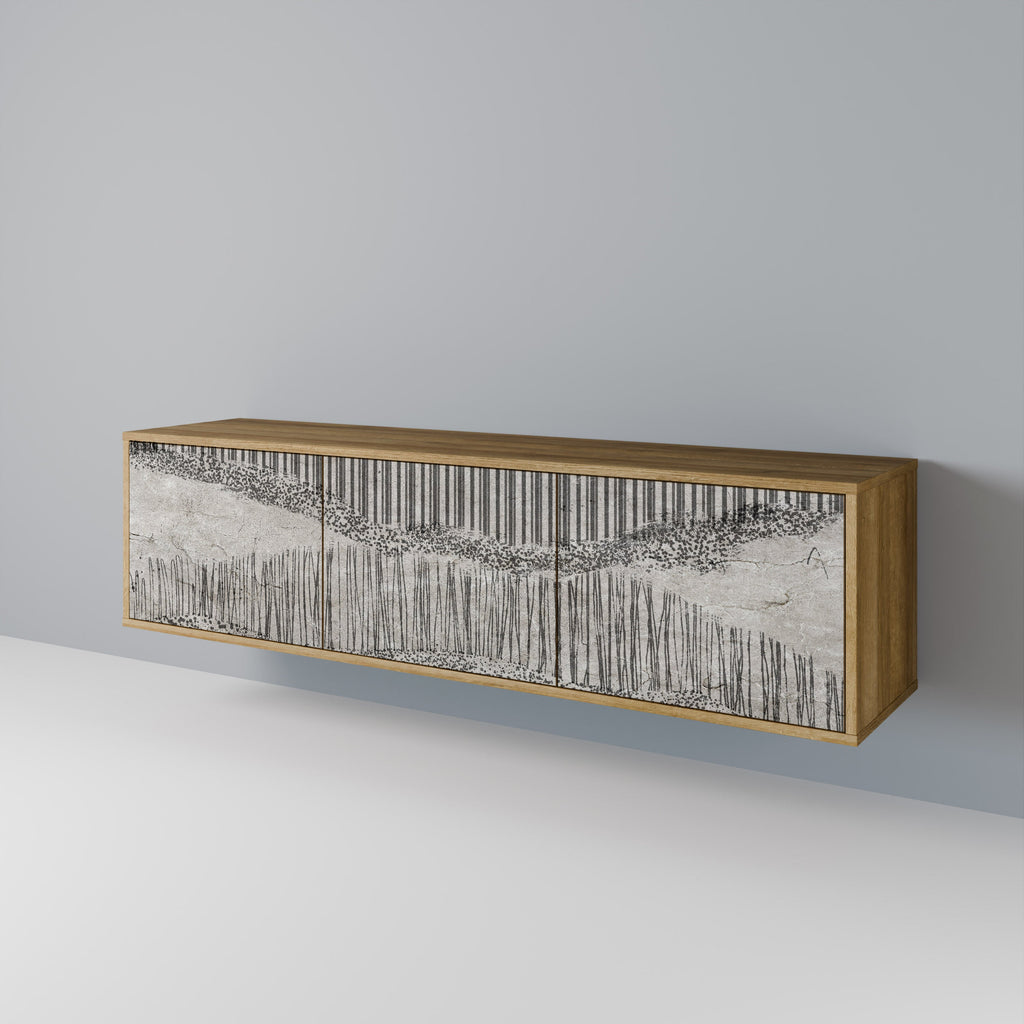 GRAIN LINES TV-Lowboard mit 3 Türen in Eiche-Optik