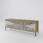 GRAIN LINES TV-Lowboard mit 3 Türen in Eiche-Optik