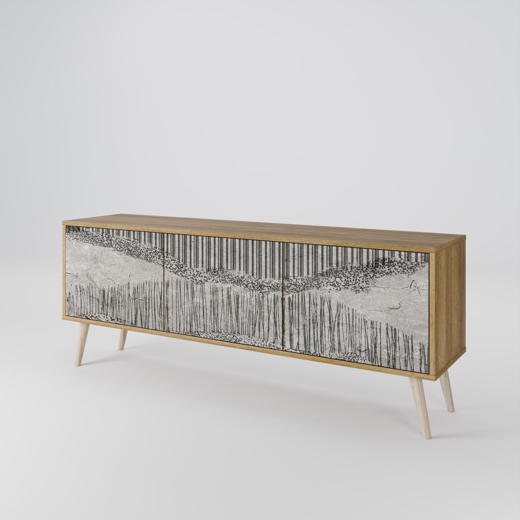 GRAIN LINES TV-Lowboard mit 3 Türen in Eiche-Optik